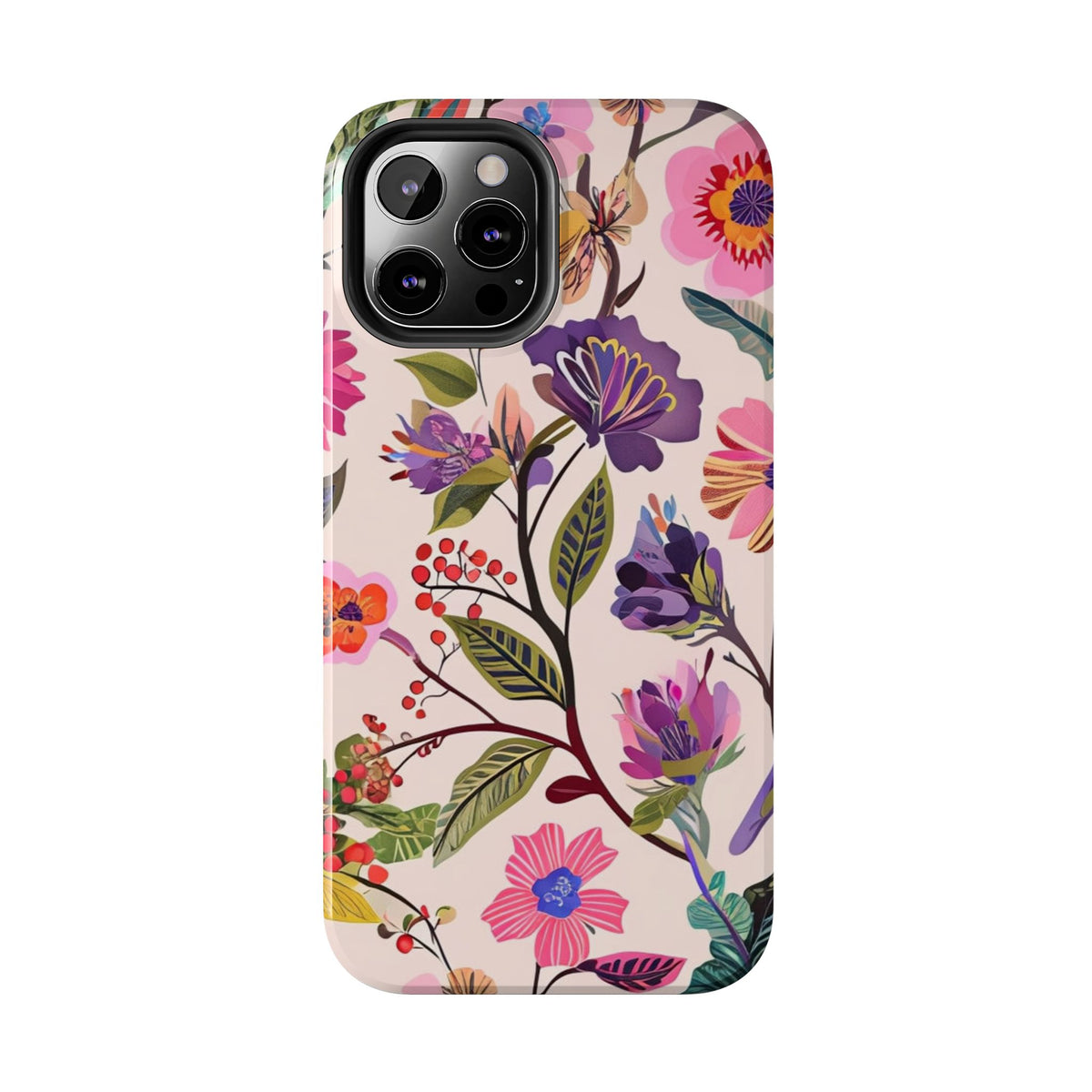 Floral Tough Phone Case – Colorful Botanical Flower Design