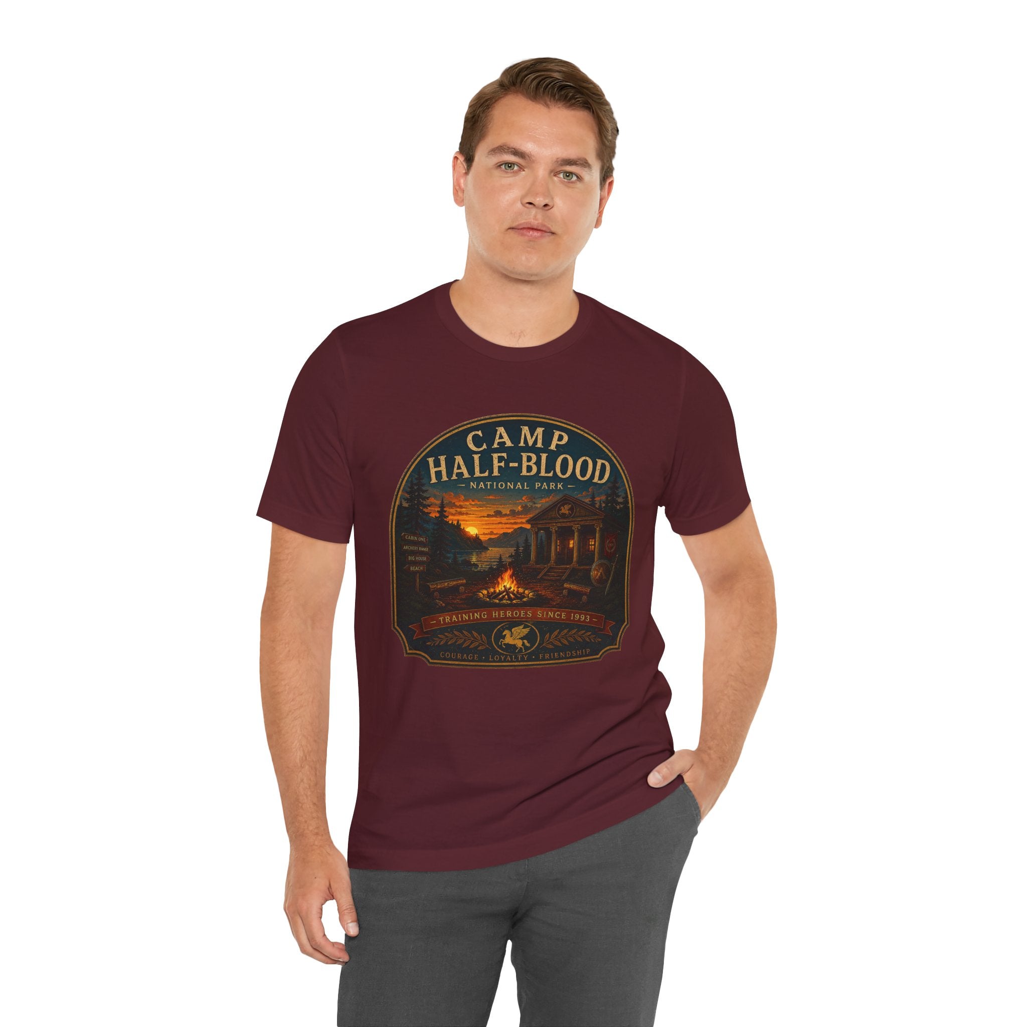 Camp Half-Blood Graphic Tee — Vintage National Park Percy Jackson Shirt
