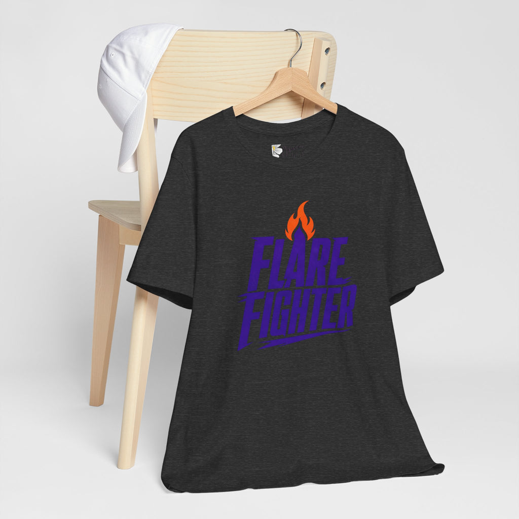 Flare Fighter T-Shirt — Flame Logo Graphic Tee for Firefighters & First Responders