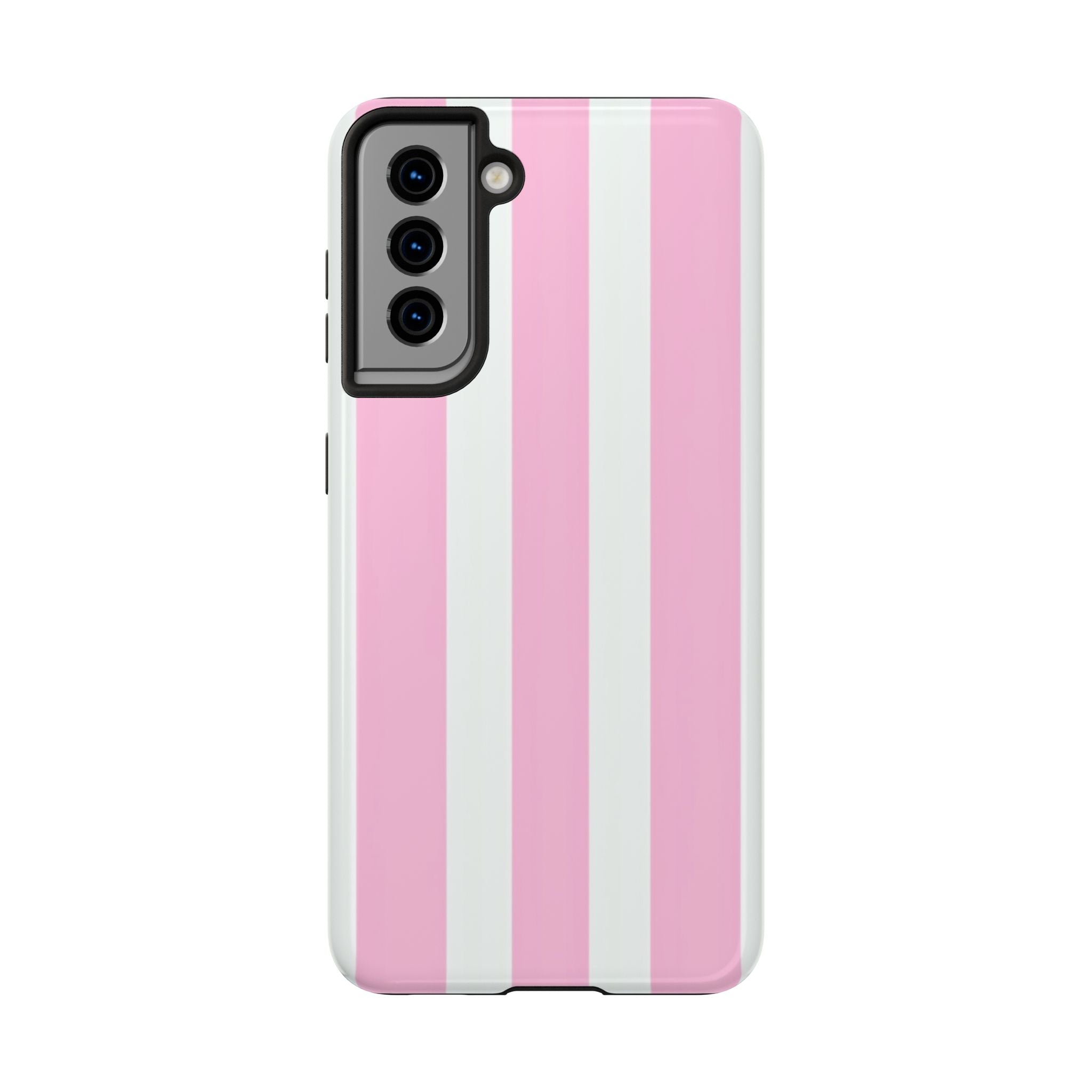 Pink & White Stripe Tough Phone Case — Protective Stripe iPhone Cover