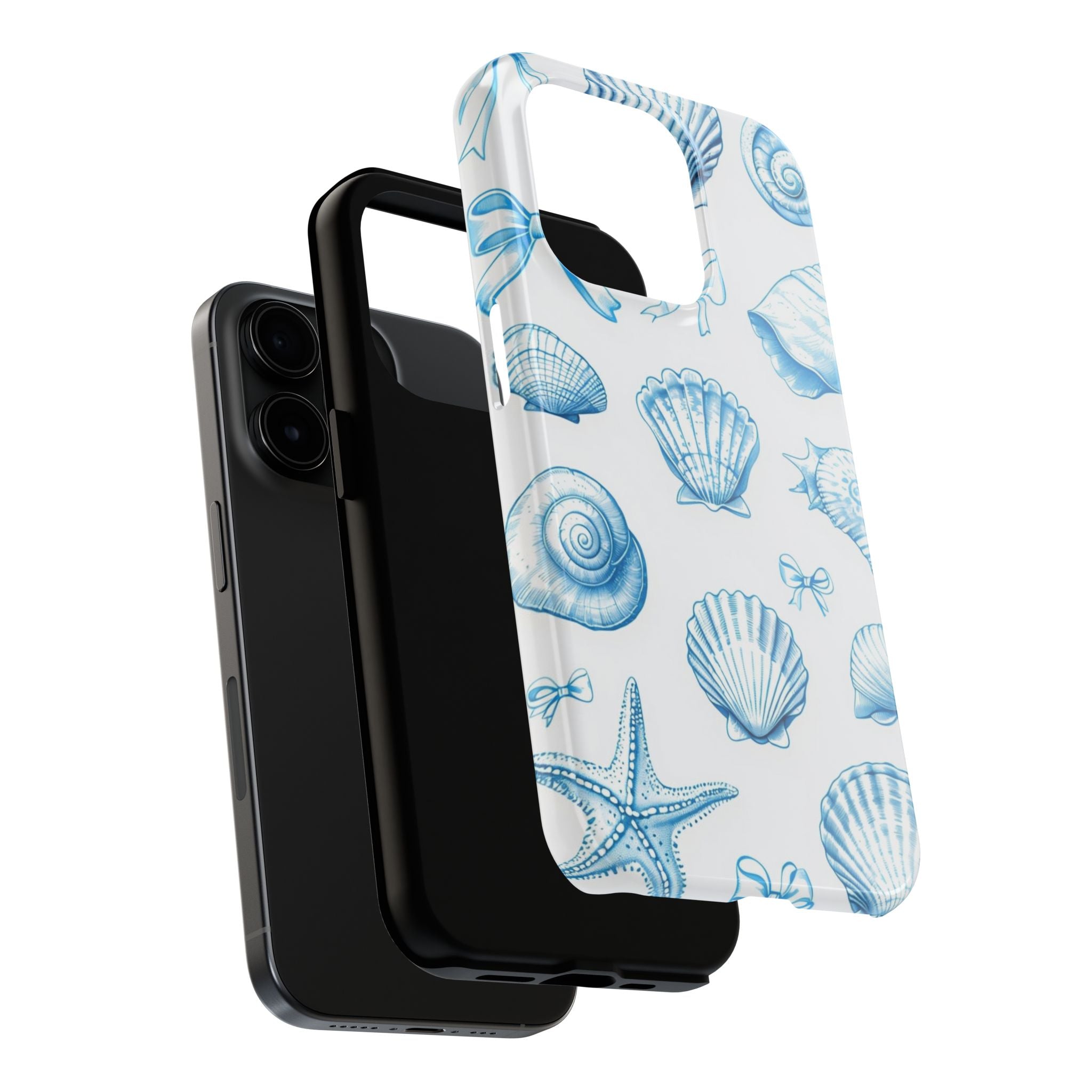 Seashell Blue Tough Phone Case – Coastal Shell Pattern Protective Cover