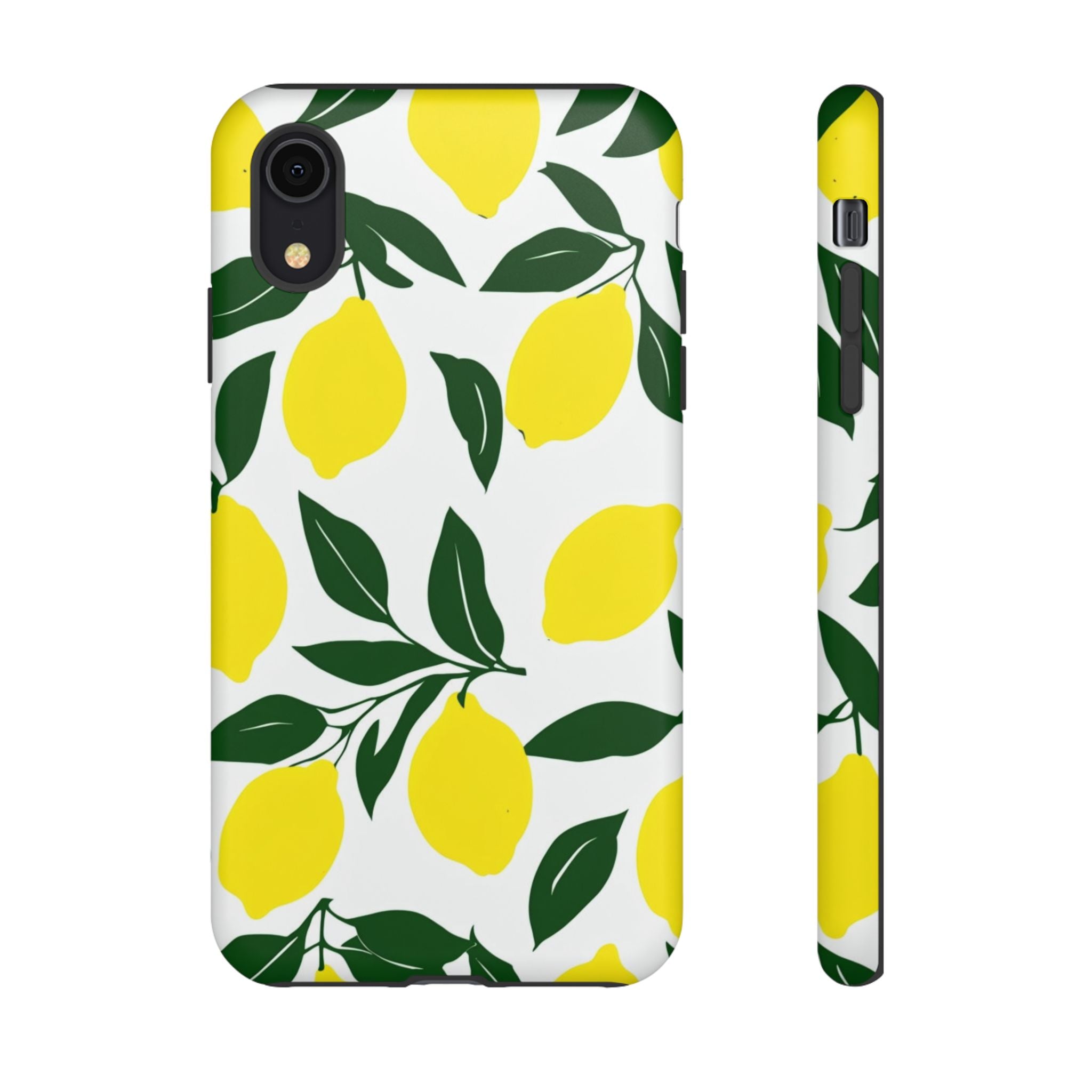 Lemon Pattern Tough Phone Case — Bright Citrus Protective Cover