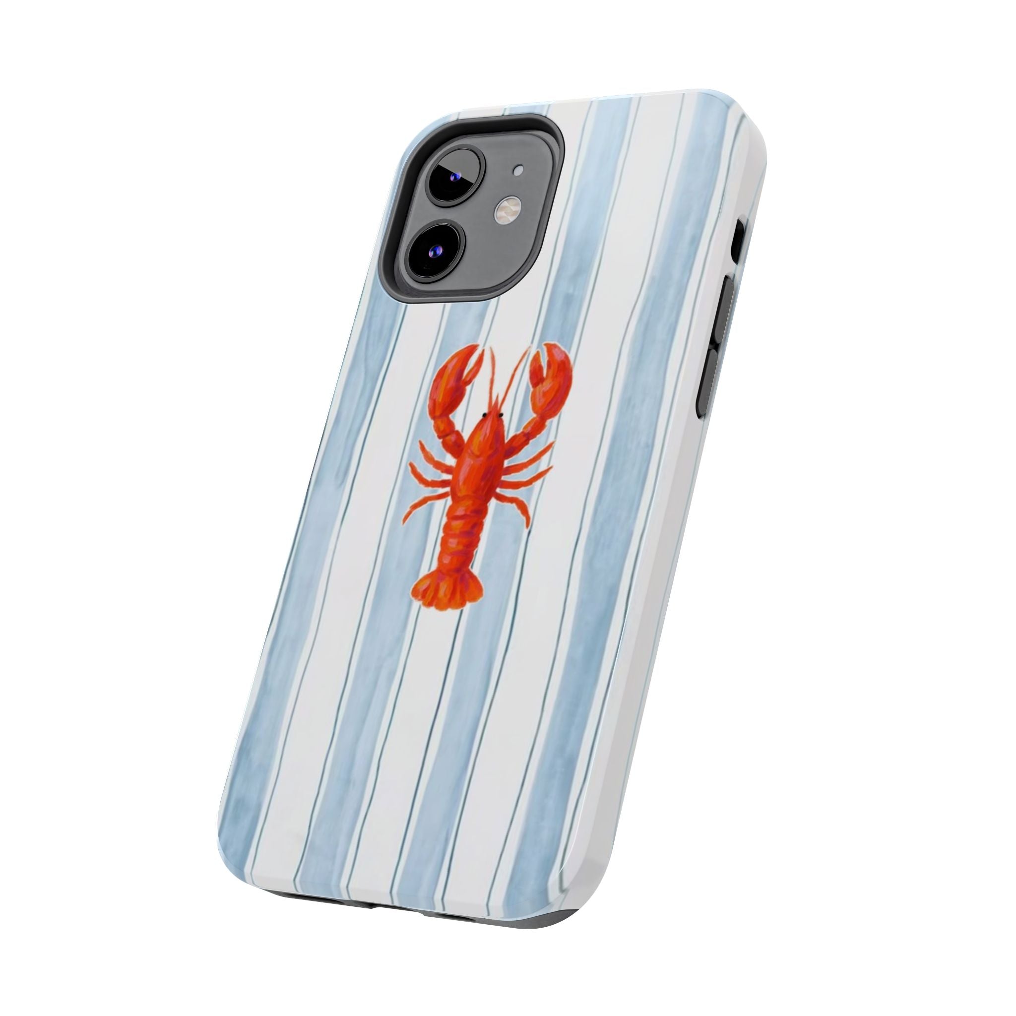 Lobster Stripe Tough Phone Case — Coastal Nautical Protective Cover