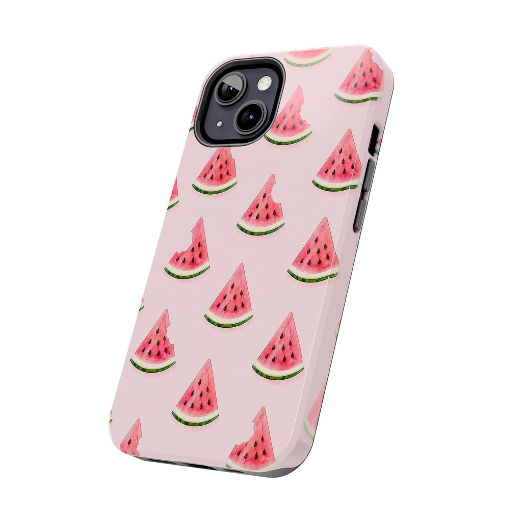 Watermelon Slice Tough Phone Case — Pink Fruit Pattern, Summer Phone Cover