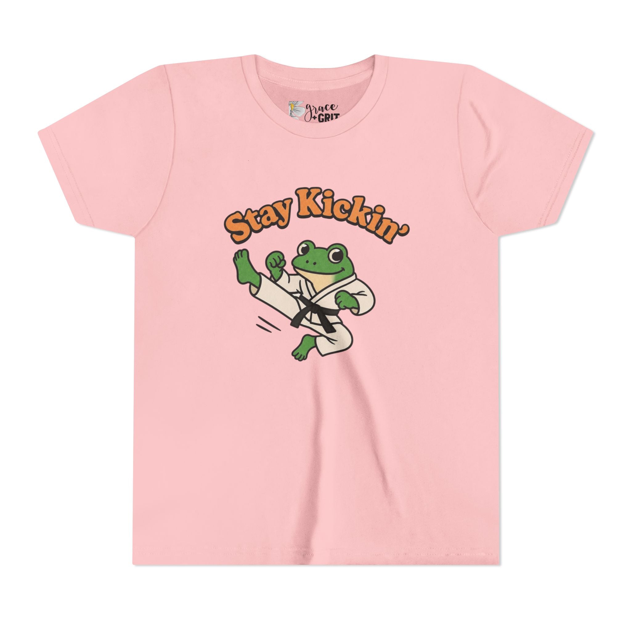 Stay Kickin' Frog Martial Arts Youth Tee | Karate Frog Kids Shirt