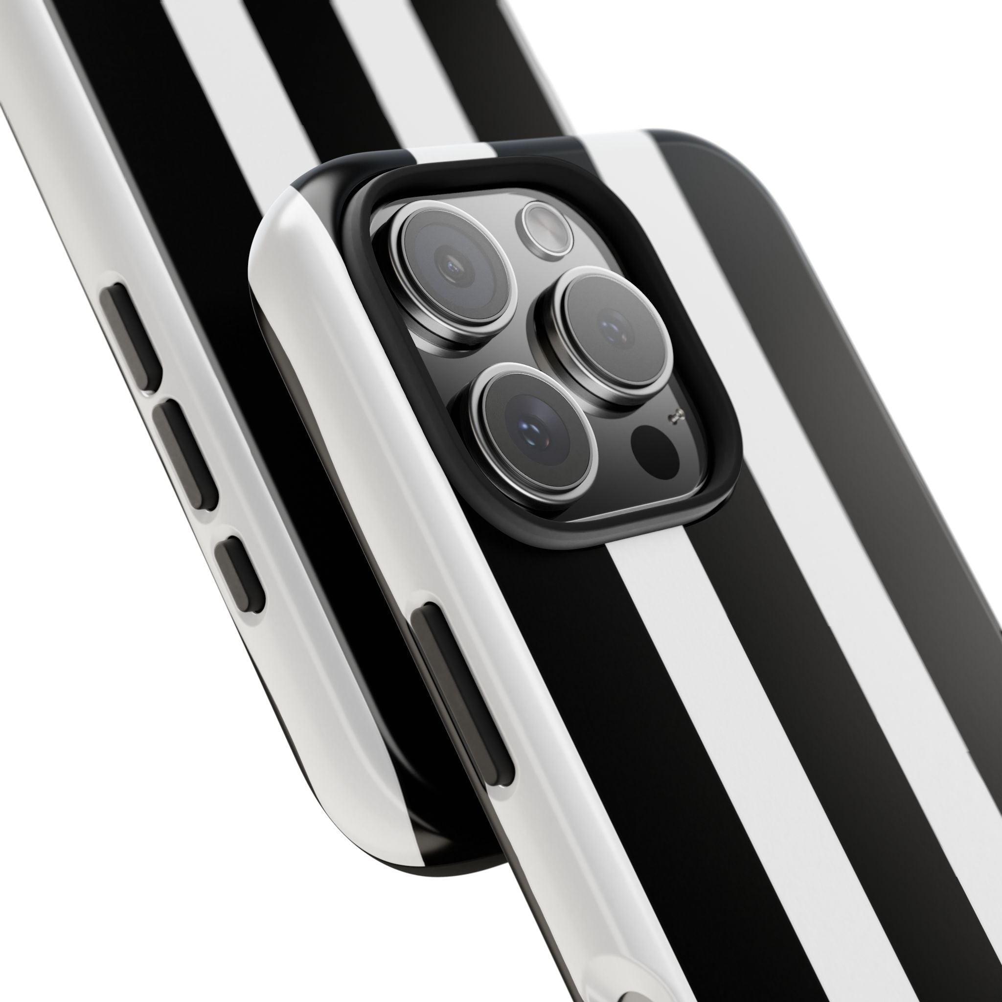 Black & White Bold Stripe Phone Case — Tough Protective Cover
