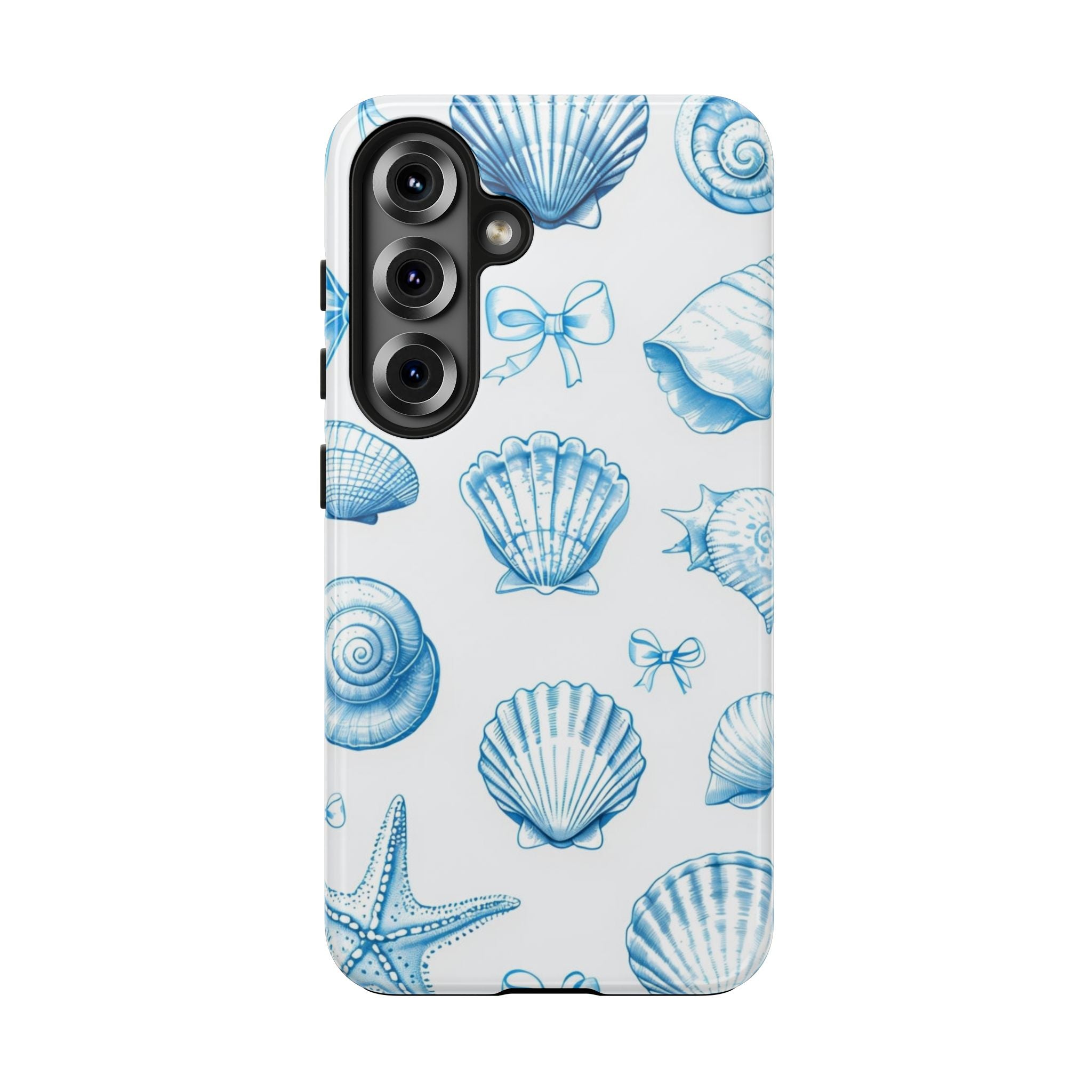 Seashell Blue Tough Phone Case – Coastal Shell Pattern Protective Cover