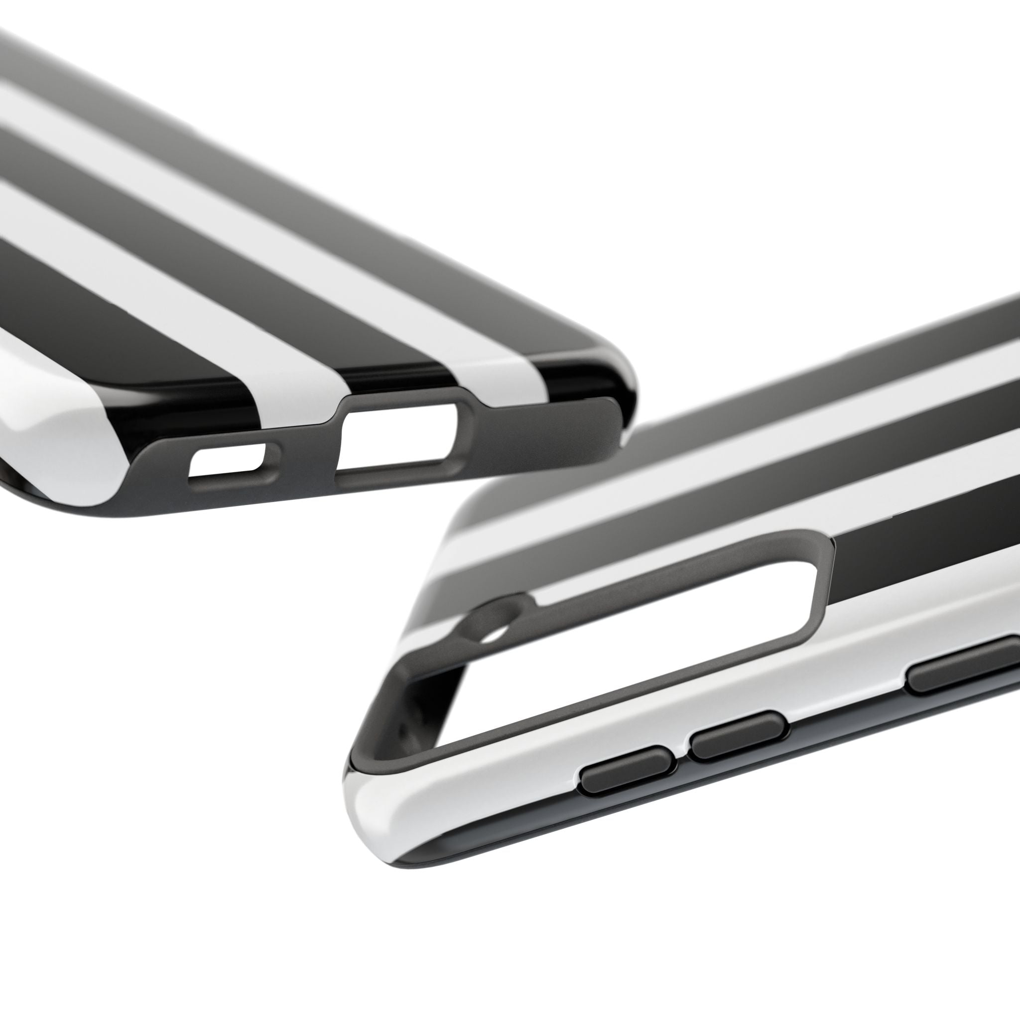 Black & White Bold Stripe Phone Case — Tough Protective Cover