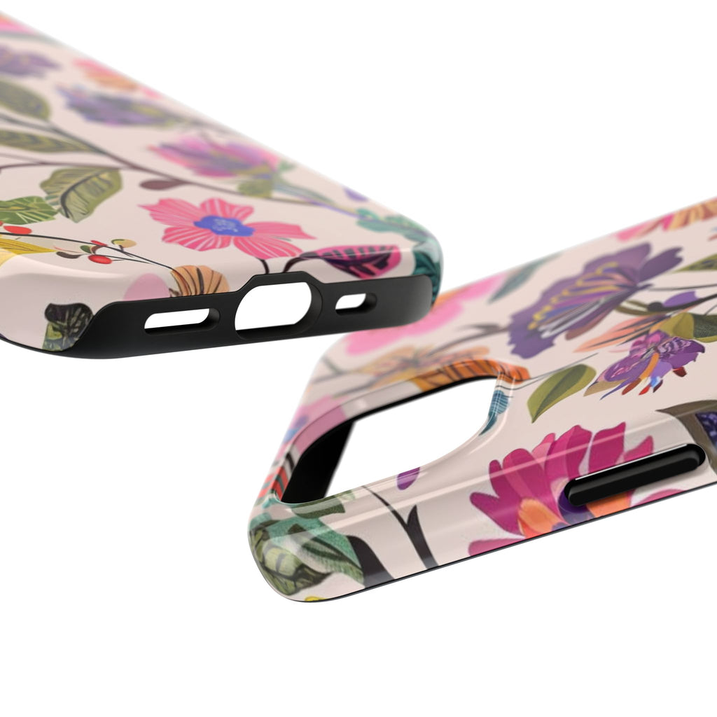 Floral Tough Phone Case – Colorful Botanical Flower Design