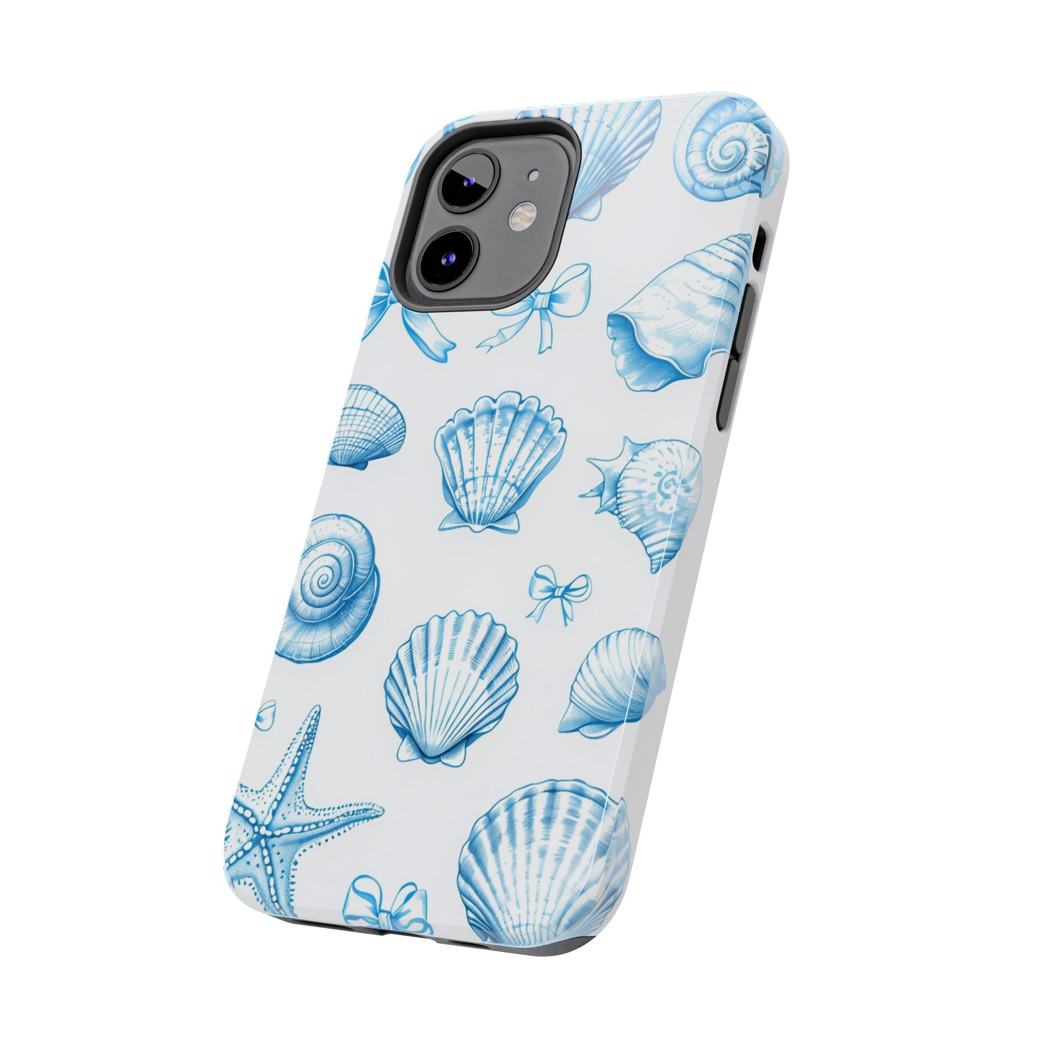 Seashell Blue Tough Phone Case – Coastal Shell Pattern Protective Cover