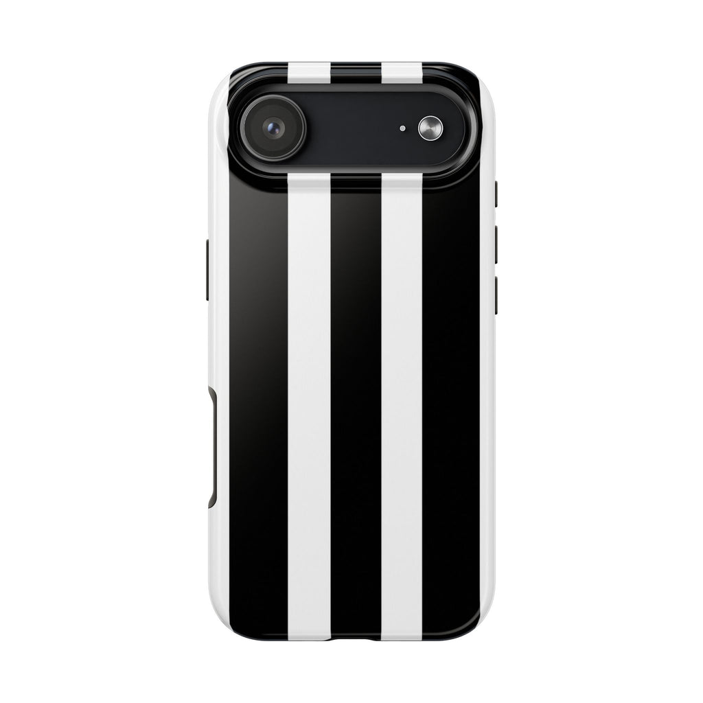 Black & White Bold Stripe Phone Case — Tough Protective Cover