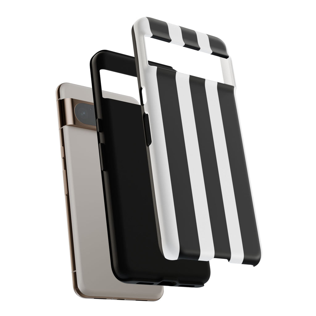 Black & White Vertical Stripe Phone Case — Tough Protective iPhone Cover