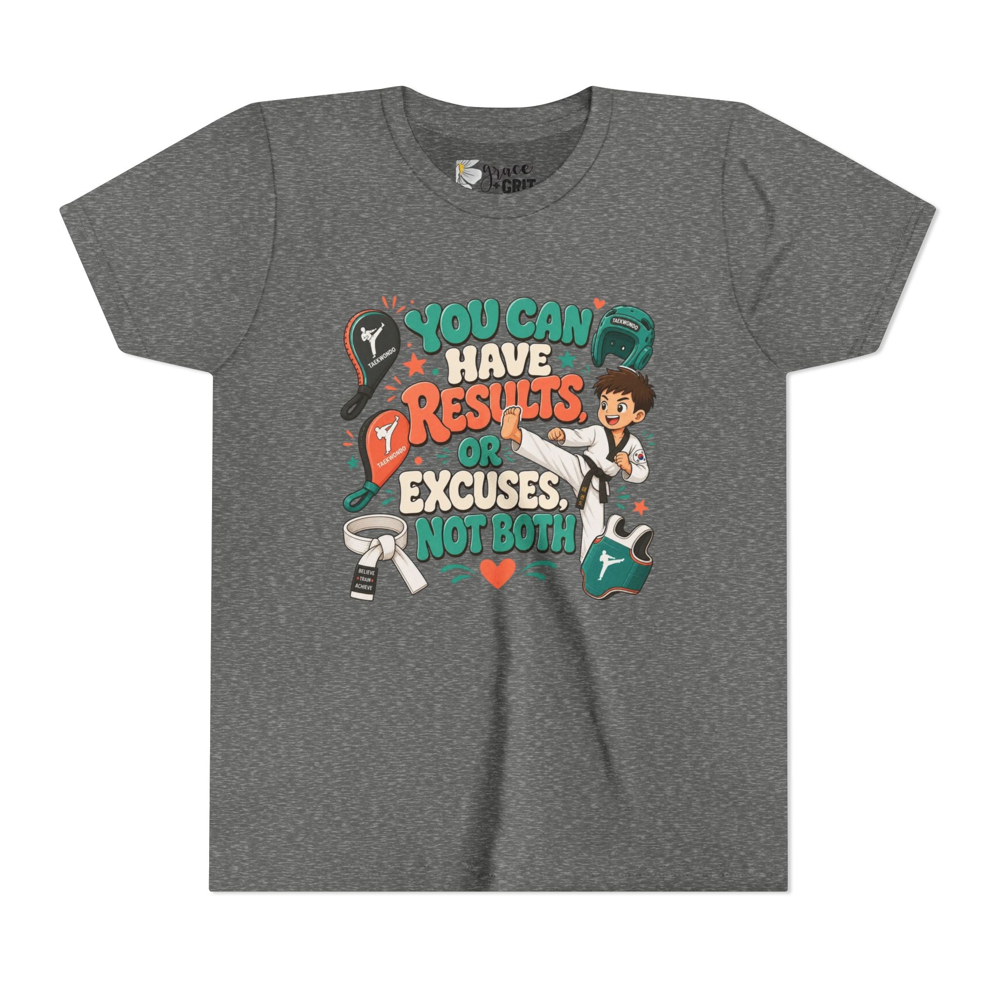 You Can Have Results Or Excuses Not Both Youth Tee | Motivational Kid Shirt