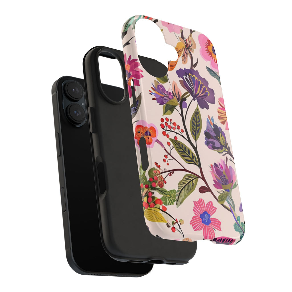 Floral Tough Phone Case – Colorful Botanical Flower Design