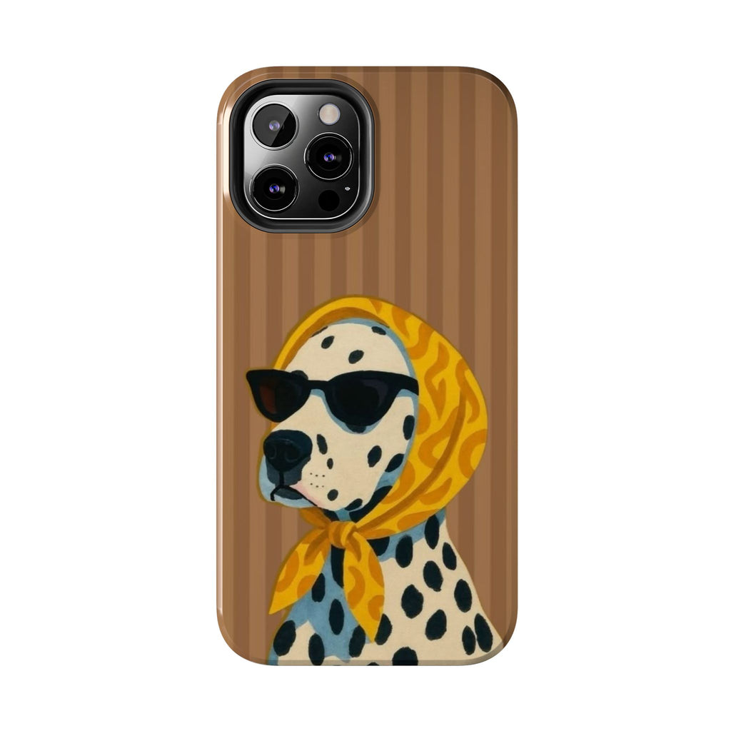 Dalmatian in Scarf Tough Phone Case — Retro Dog Print Protective Cover
