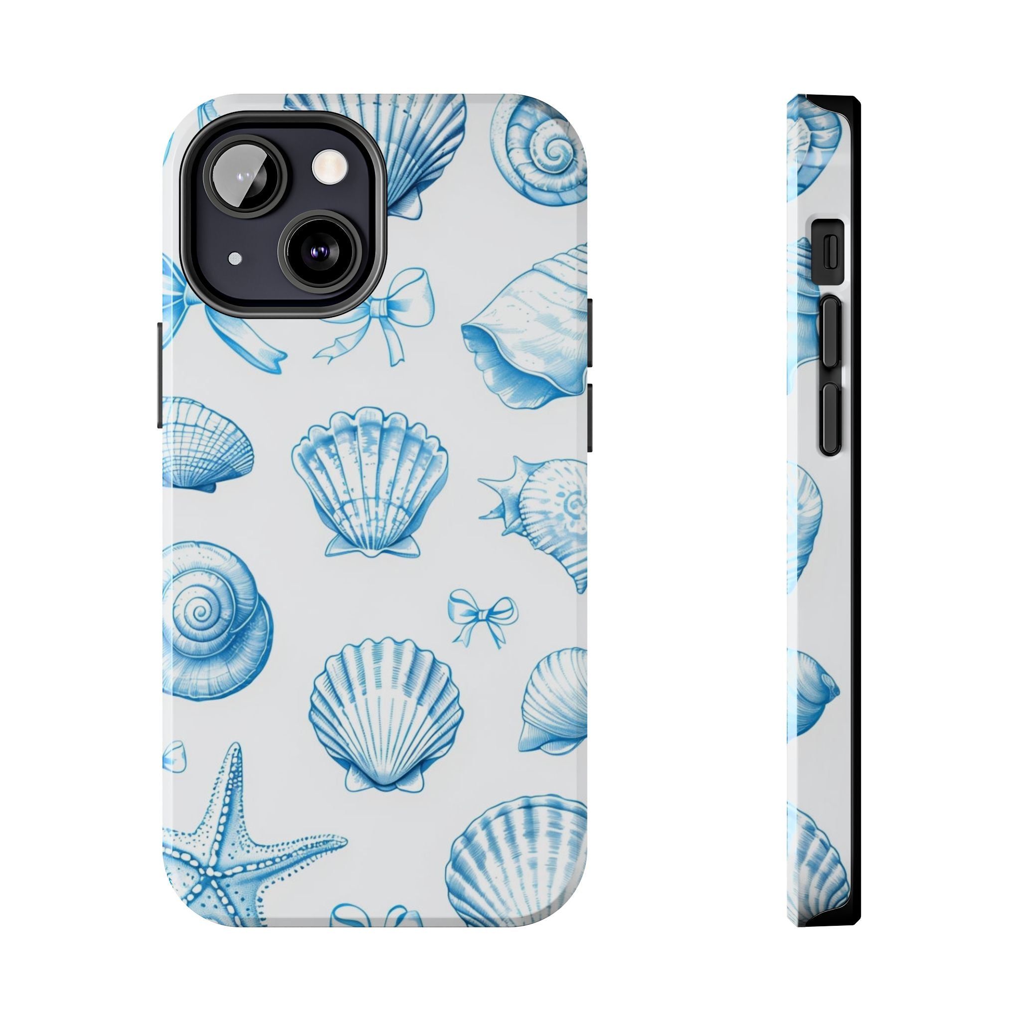 Seashell Blue Tough Phone Case – Coastal Shell Pattern Protective Cover