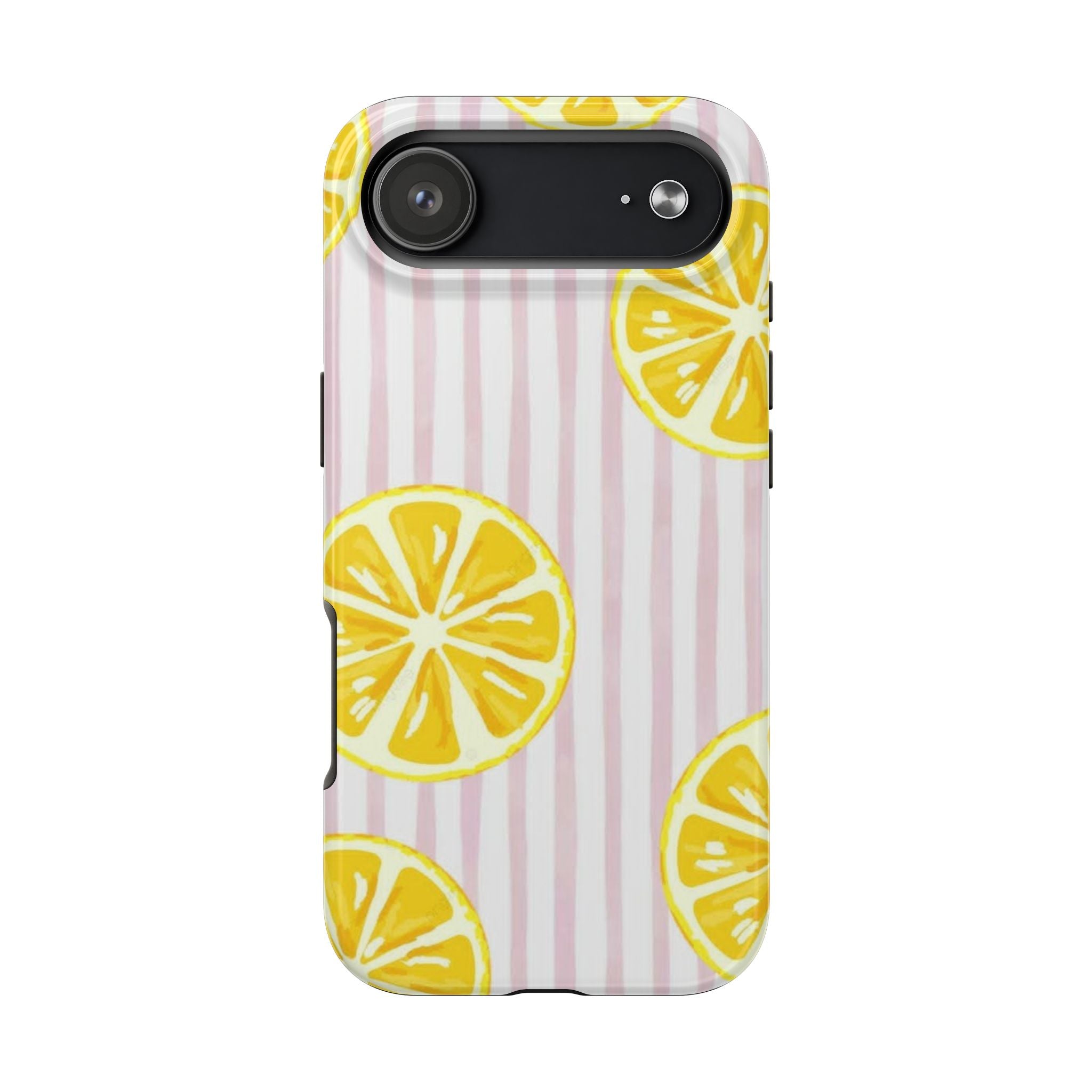 Lemon Slice Tough Phone Case — Pink Stripe Summer Protective Cover