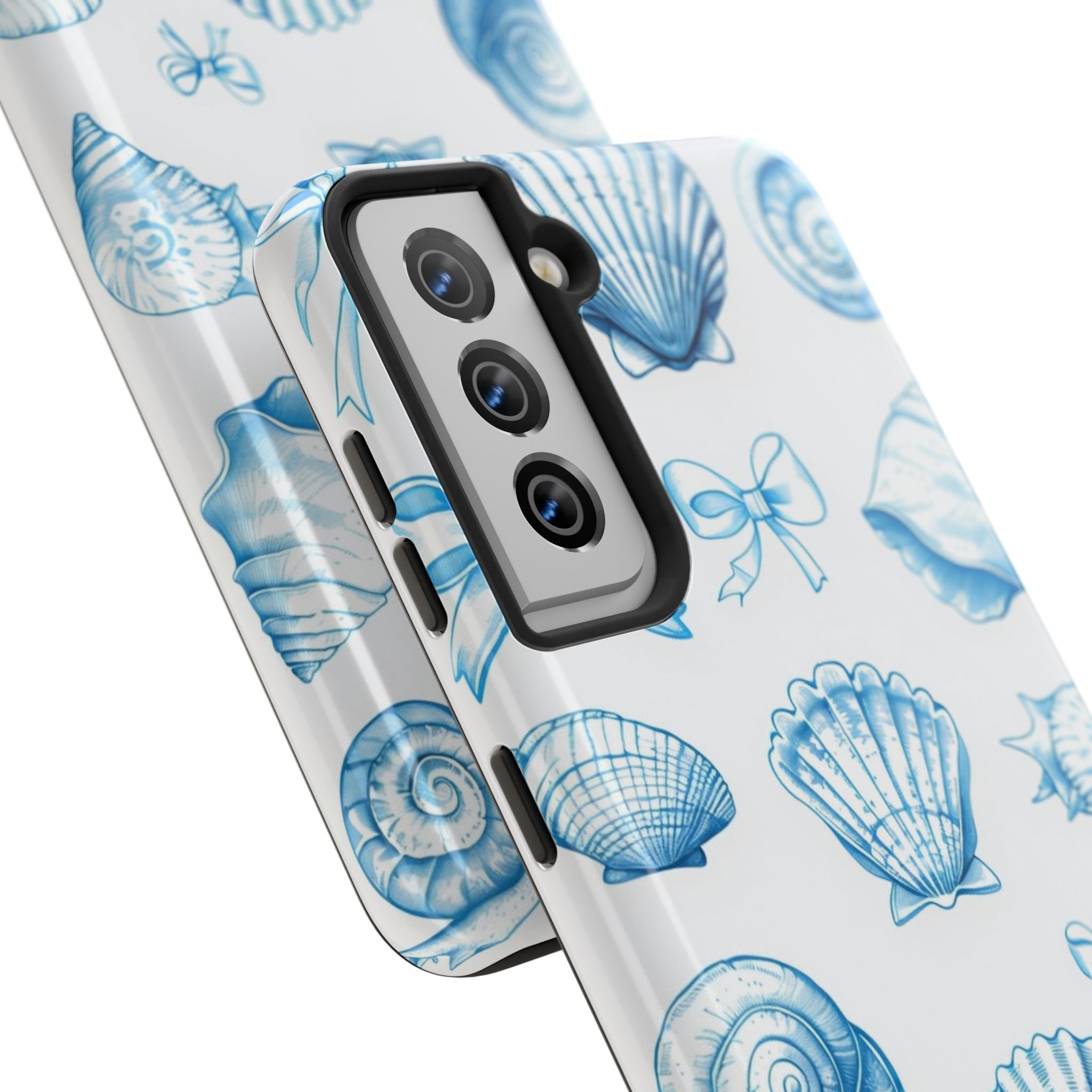 Seashell Blue Tough Phone Case – Coastal Shell Pattern Protective Cover