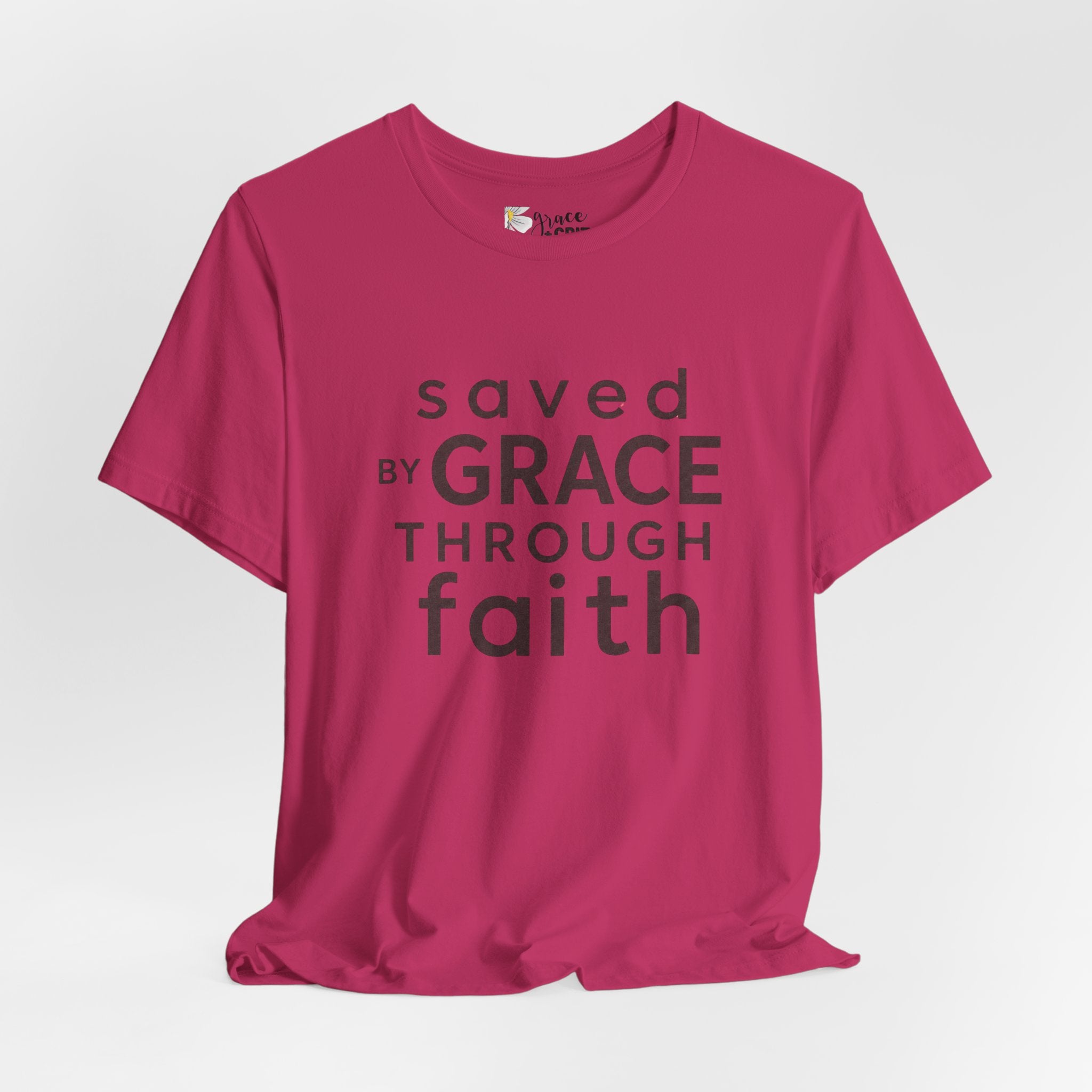 Saved by Grace Through Faith T-Shirt — Christian Faith Inspirational Tee