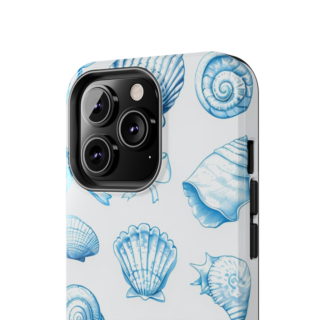Seashell Blue Tough Phone Case – Coastal Shell Pattern Protective Cover