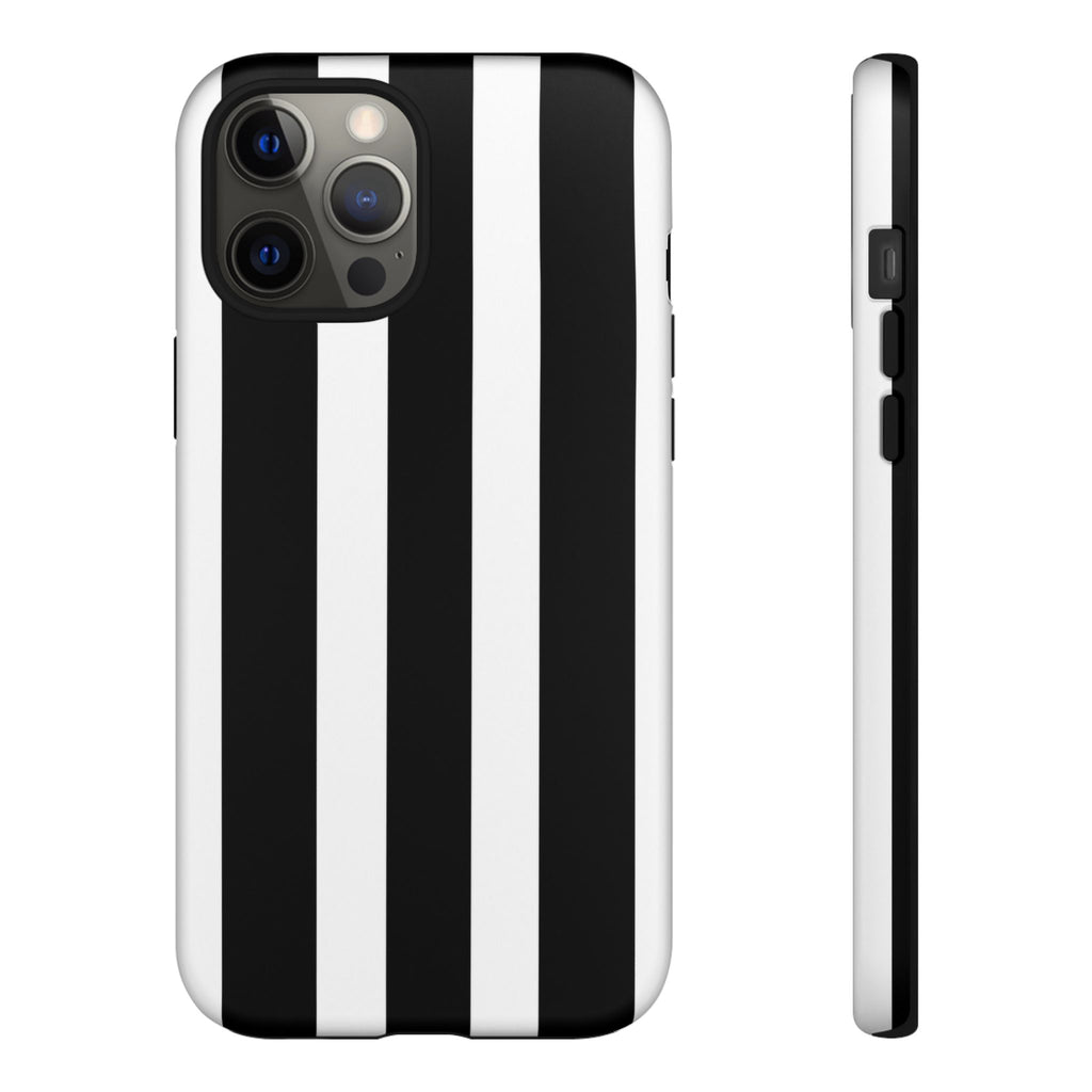 Black & White Vertical Stripe Phone Case — Tough Protective iPhone Cover