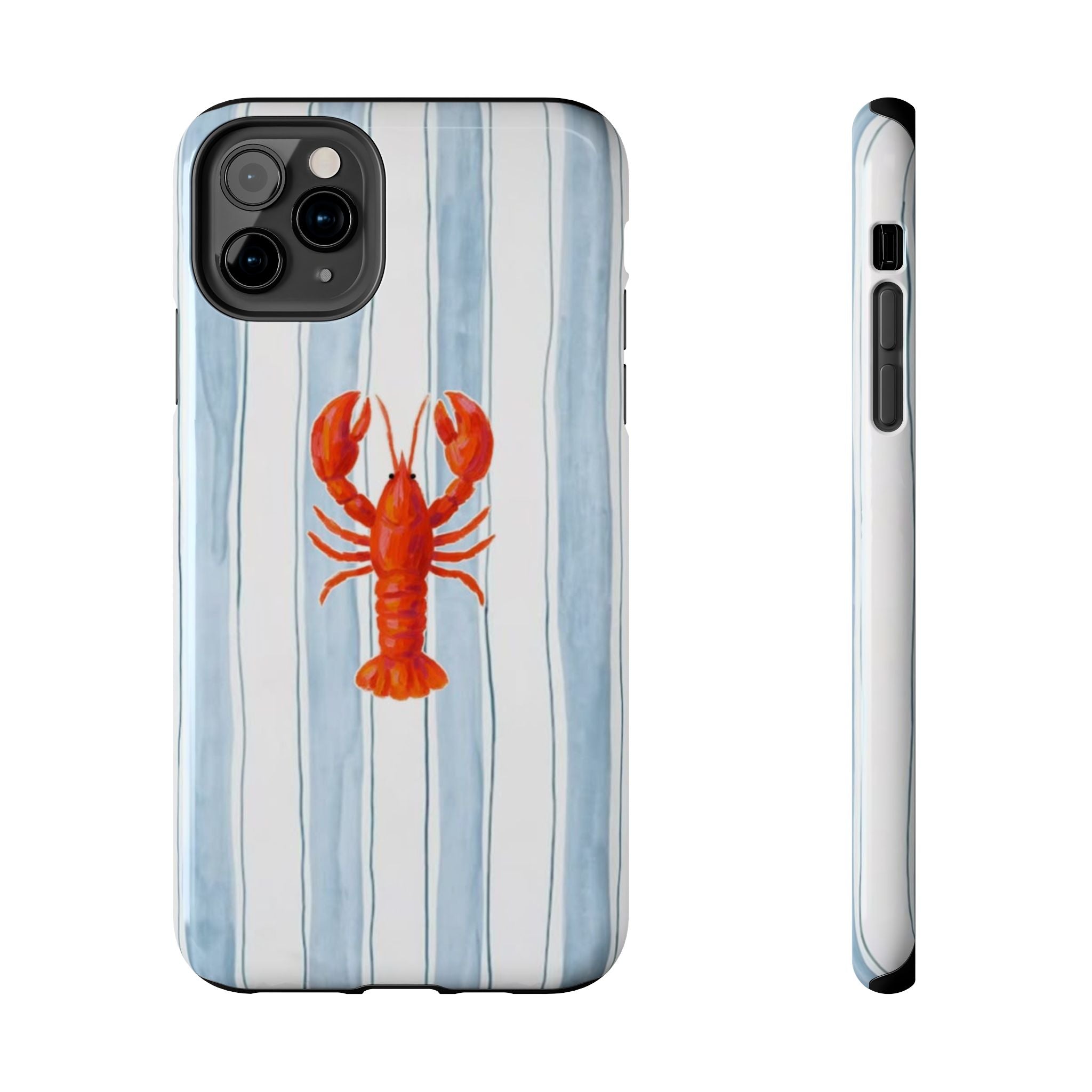 Lobster Stripe Tough Phone Case — Coastal Nautical Protective Cover