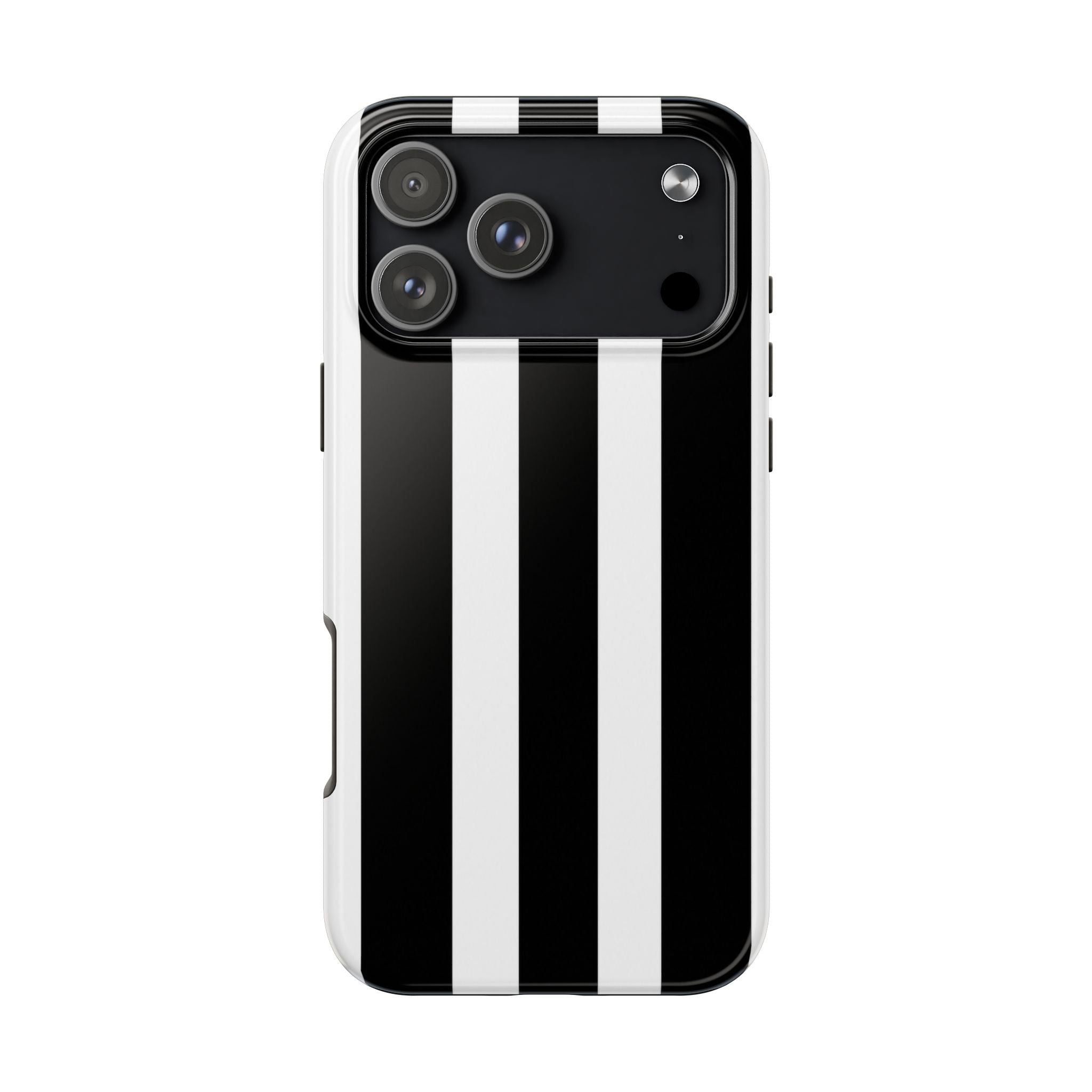 Black & White Bold Stripe Phone Case — Tough Protective Cover
