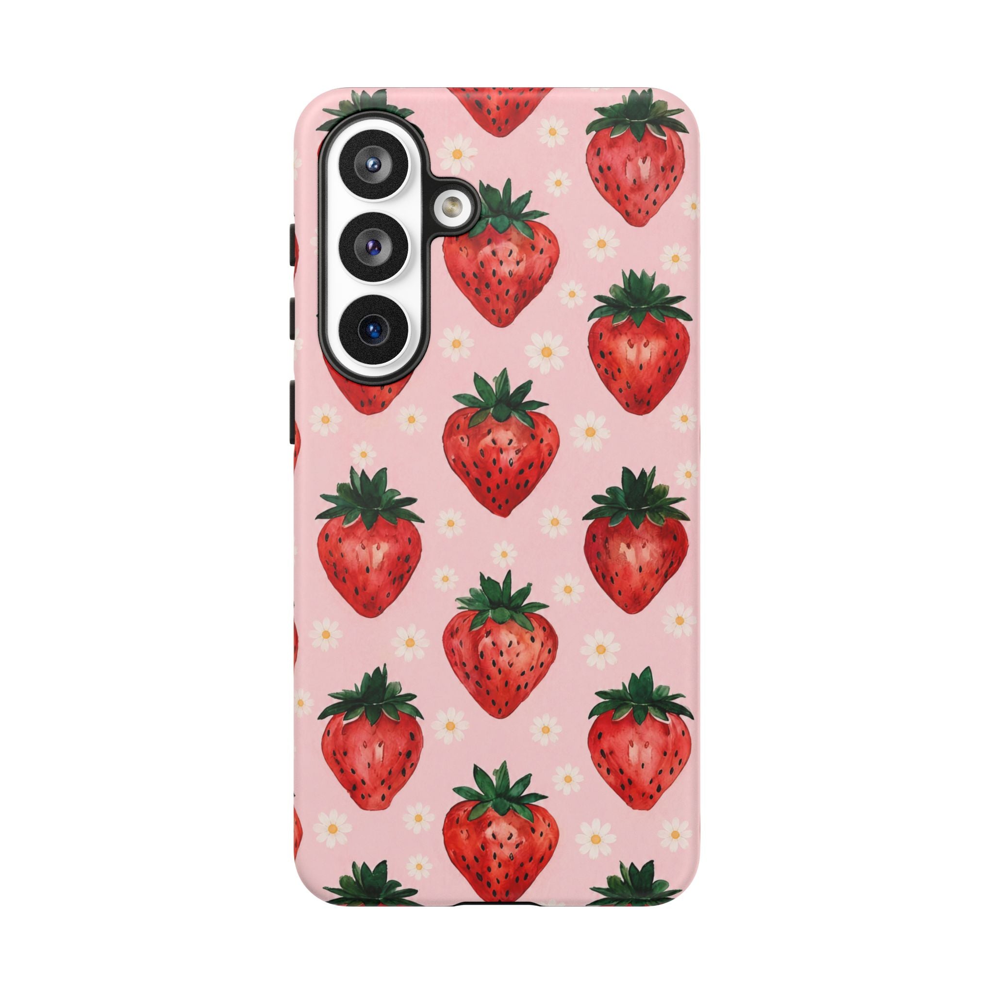 Strawberry Pattern Tough Case — Cute Pink Fruit Phone Case