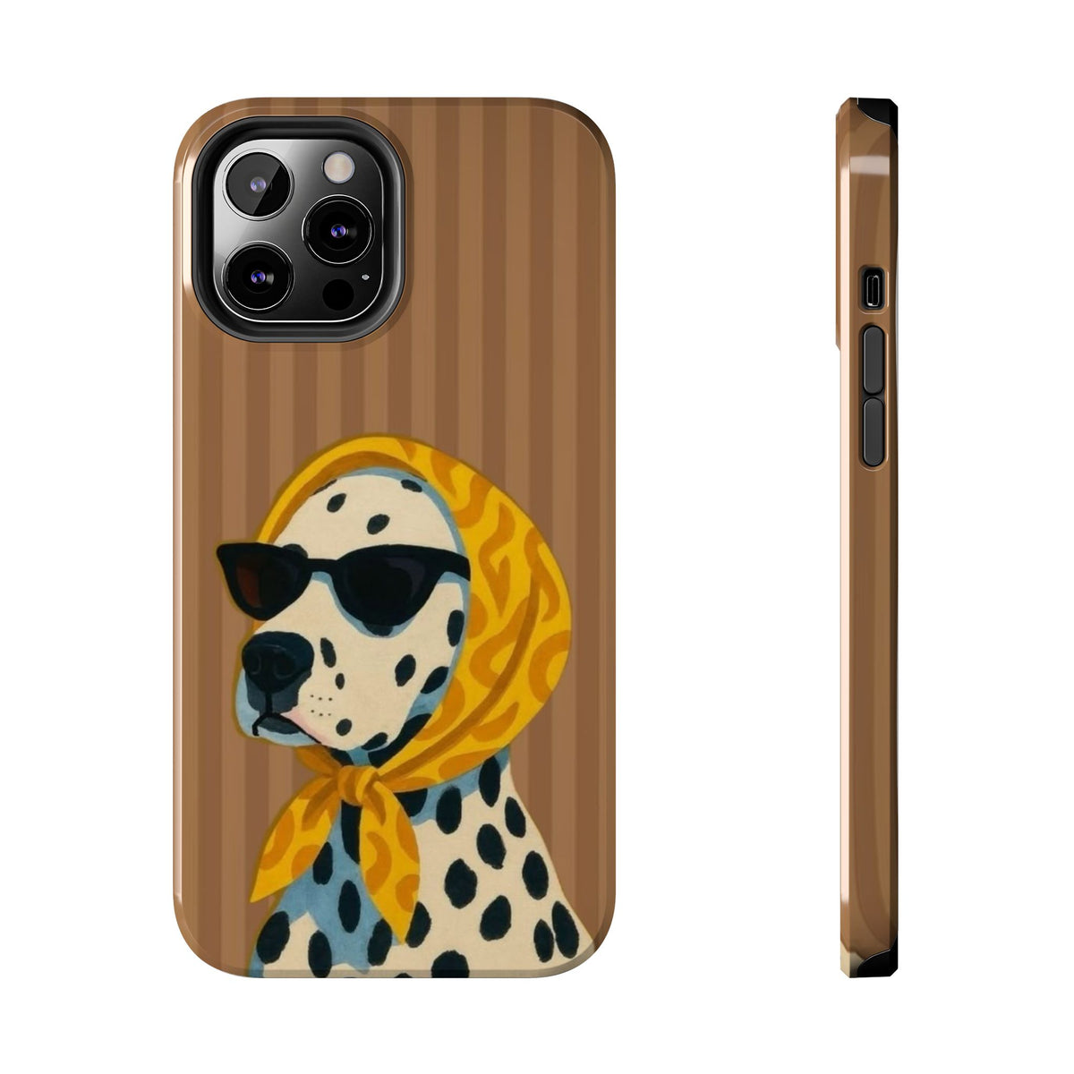 Dalmatian in Scarf Tough Phone Case — Retro Dog Print Protective Cover