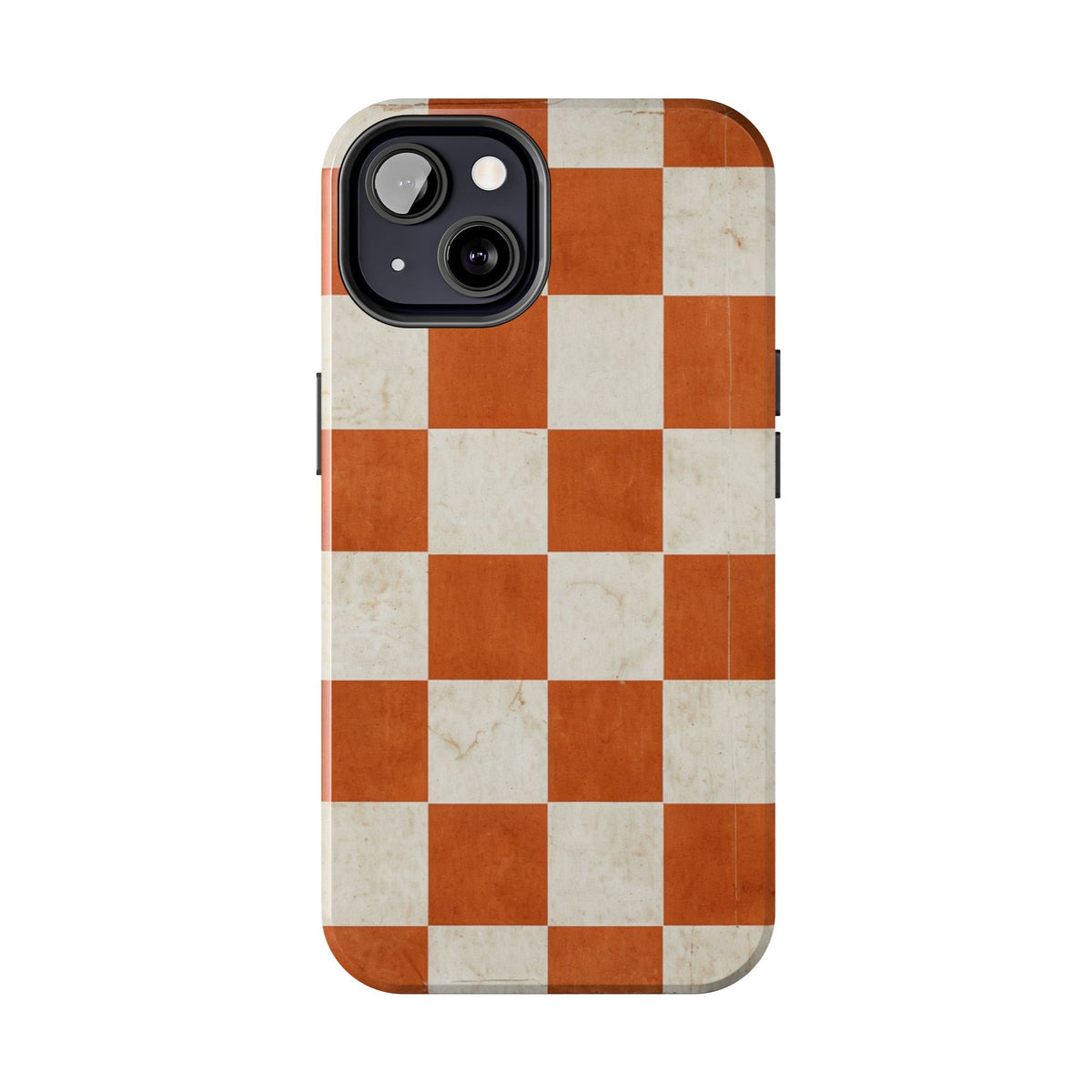 Orange and Cream Checkerboard Tough Phone Case