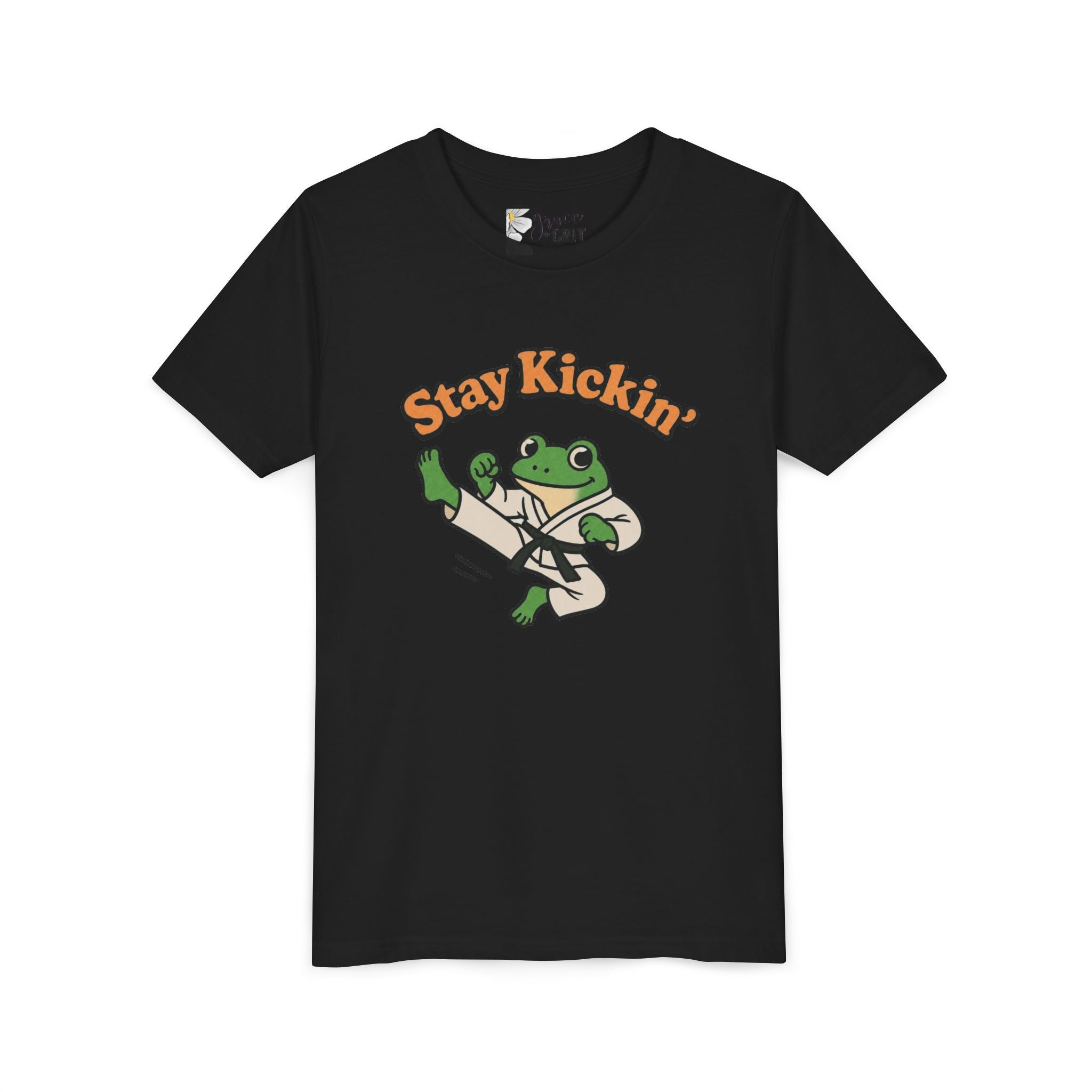 Stay Kickin' Frog Martial Arts Youth Tee | Karate Frog Kids Shirt