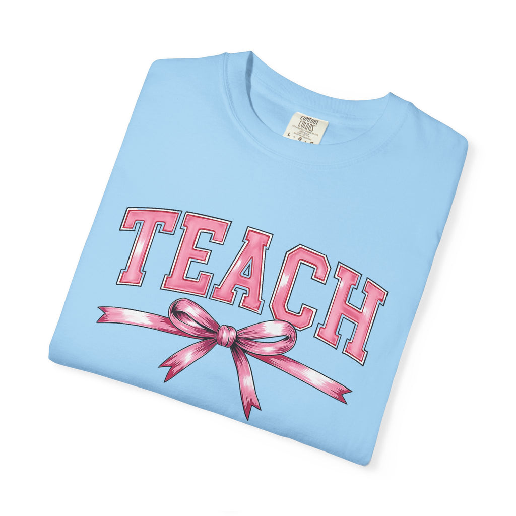 Teach Pink Bow Teacher T-Shirt