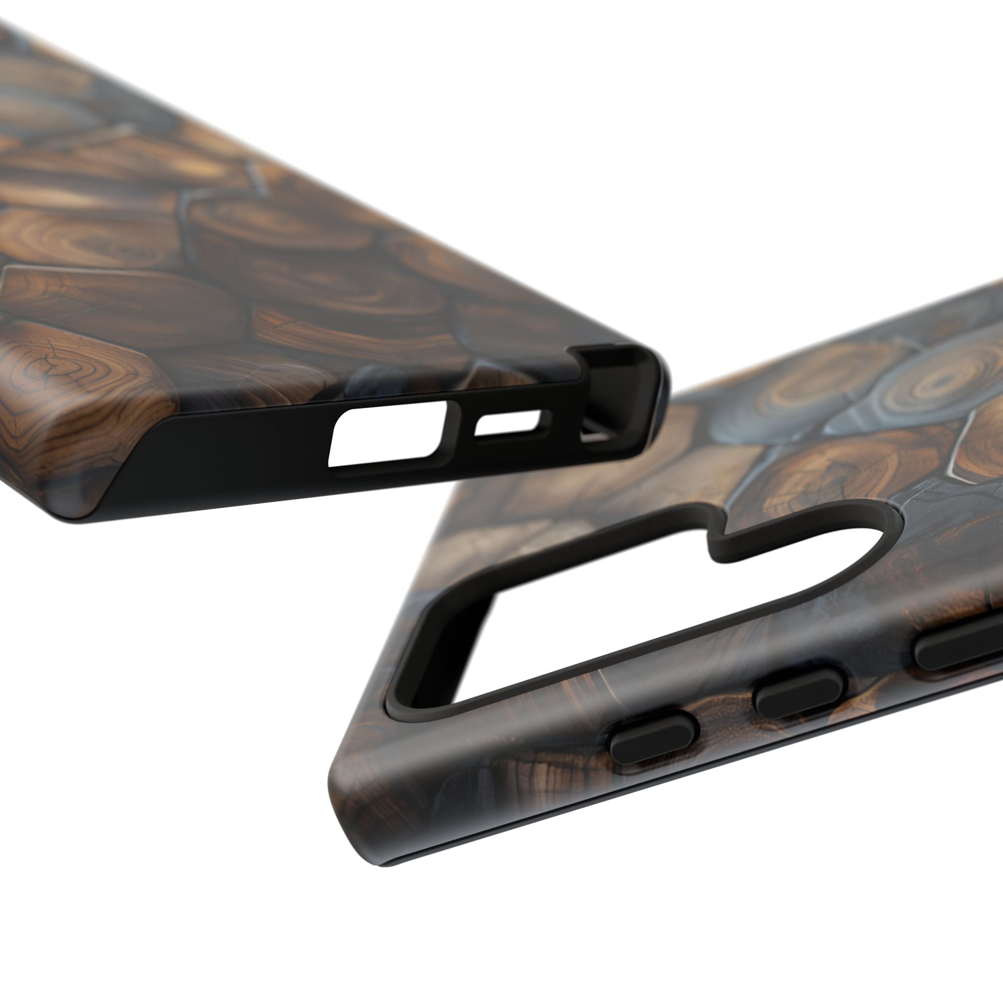 Wood Grain Hex Phone Case — Rustic Geometric iPhone Protection