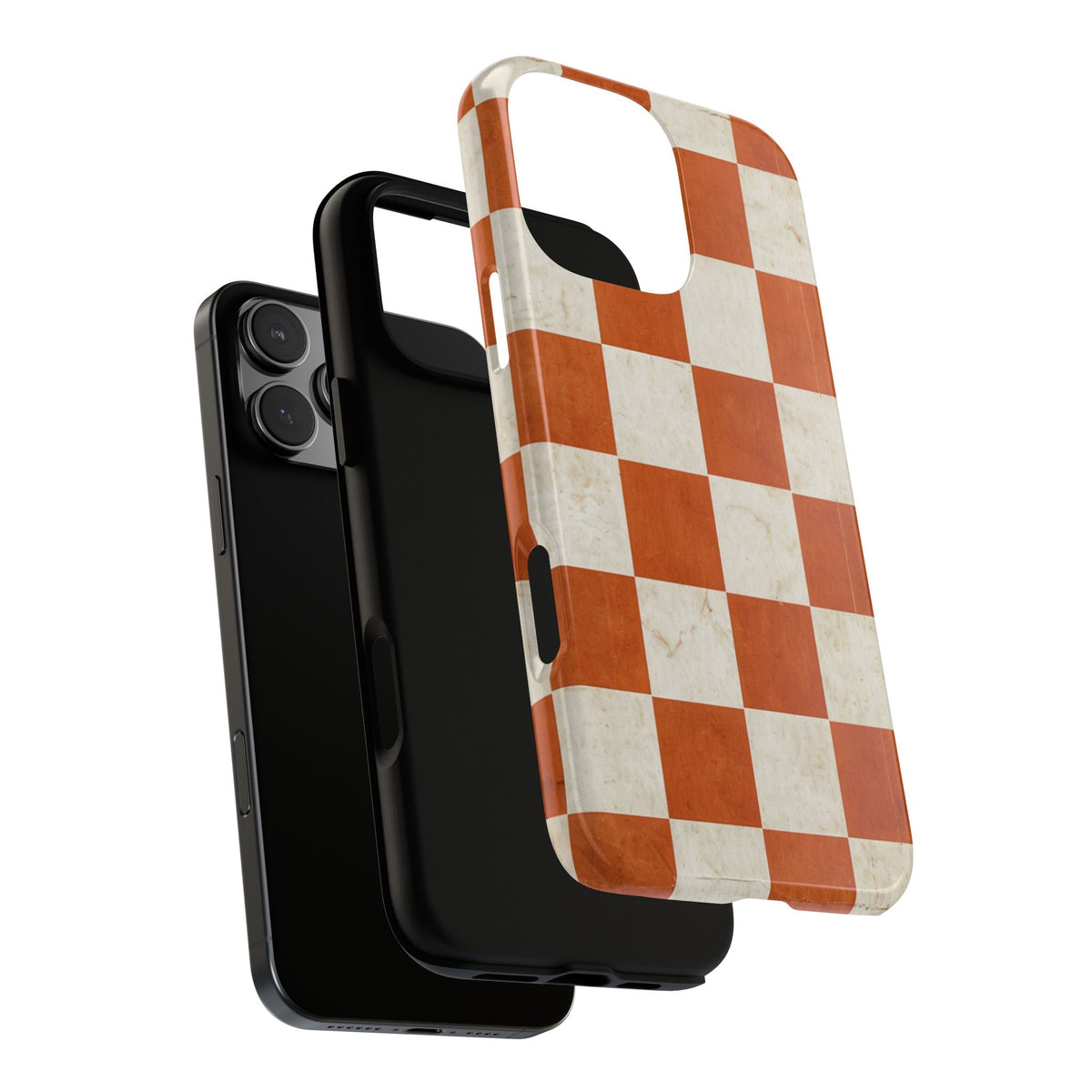 Vintage Orange Checkerboard Tough Phone Case