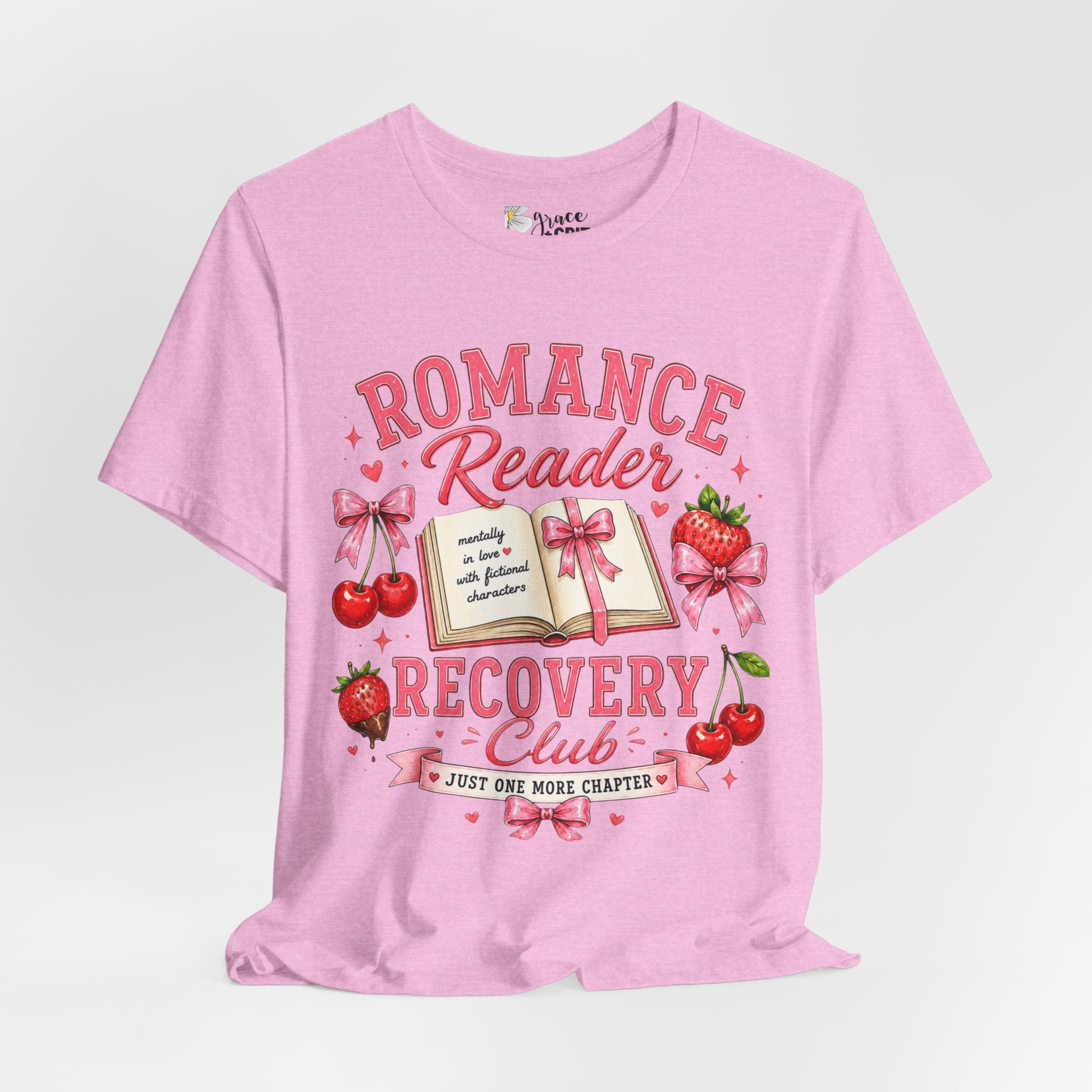 Romance Reader Recovery Club Tee — “Just One More Chapter” Graphic Shirt