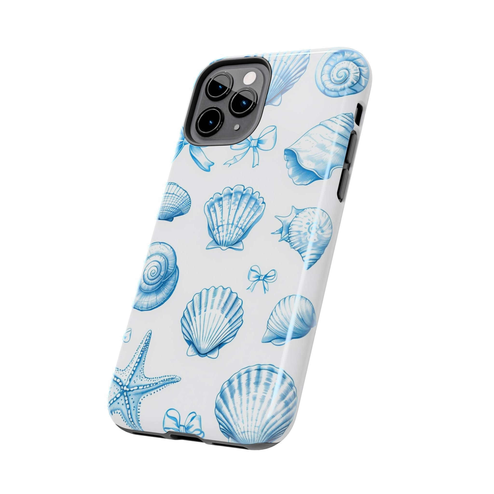 Seashell Blue Tough Phone Case – Coastal Shell Pattern Protective Cover