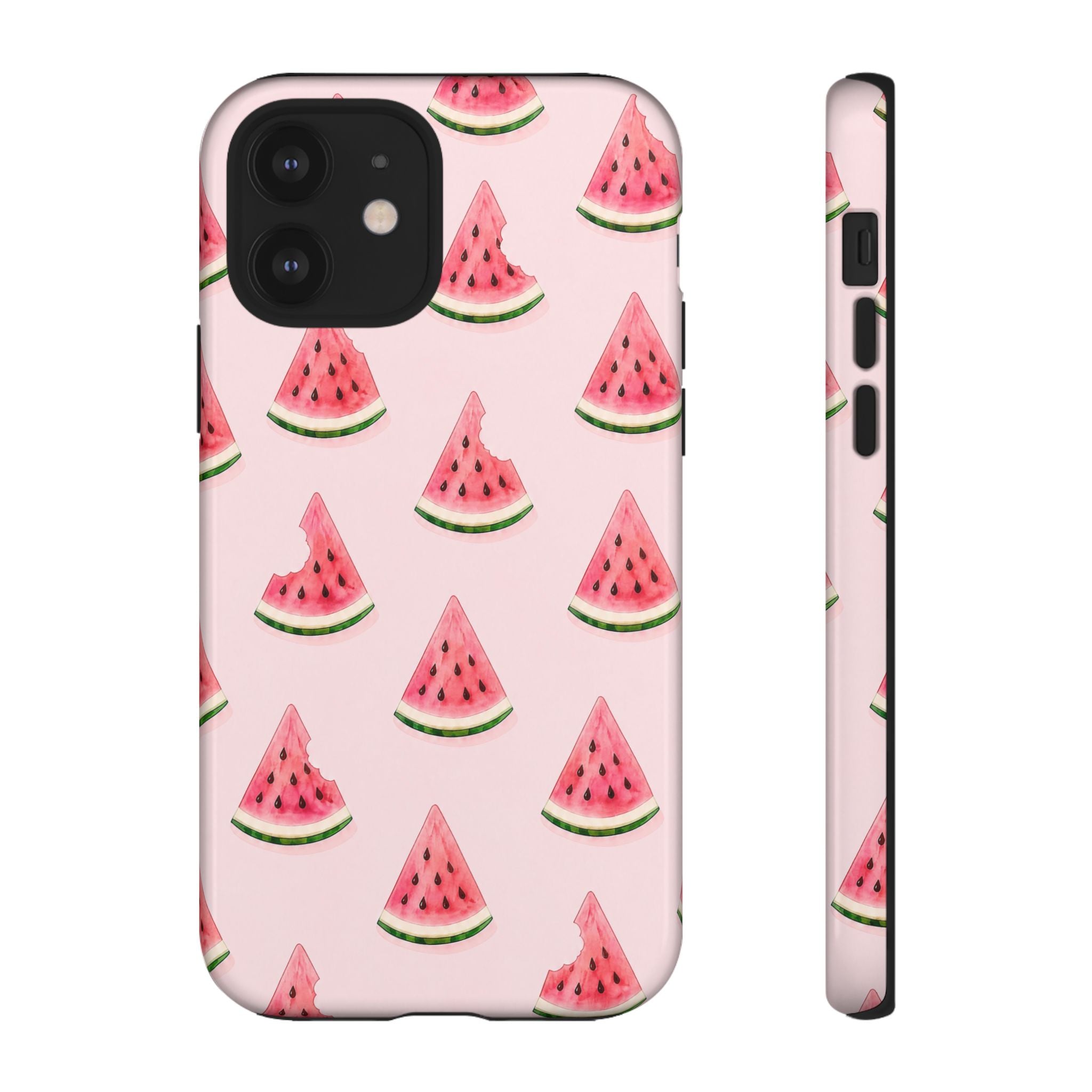 Watermelon Pattern Tough Phone Case — Pink Fruit Slice Protective Case