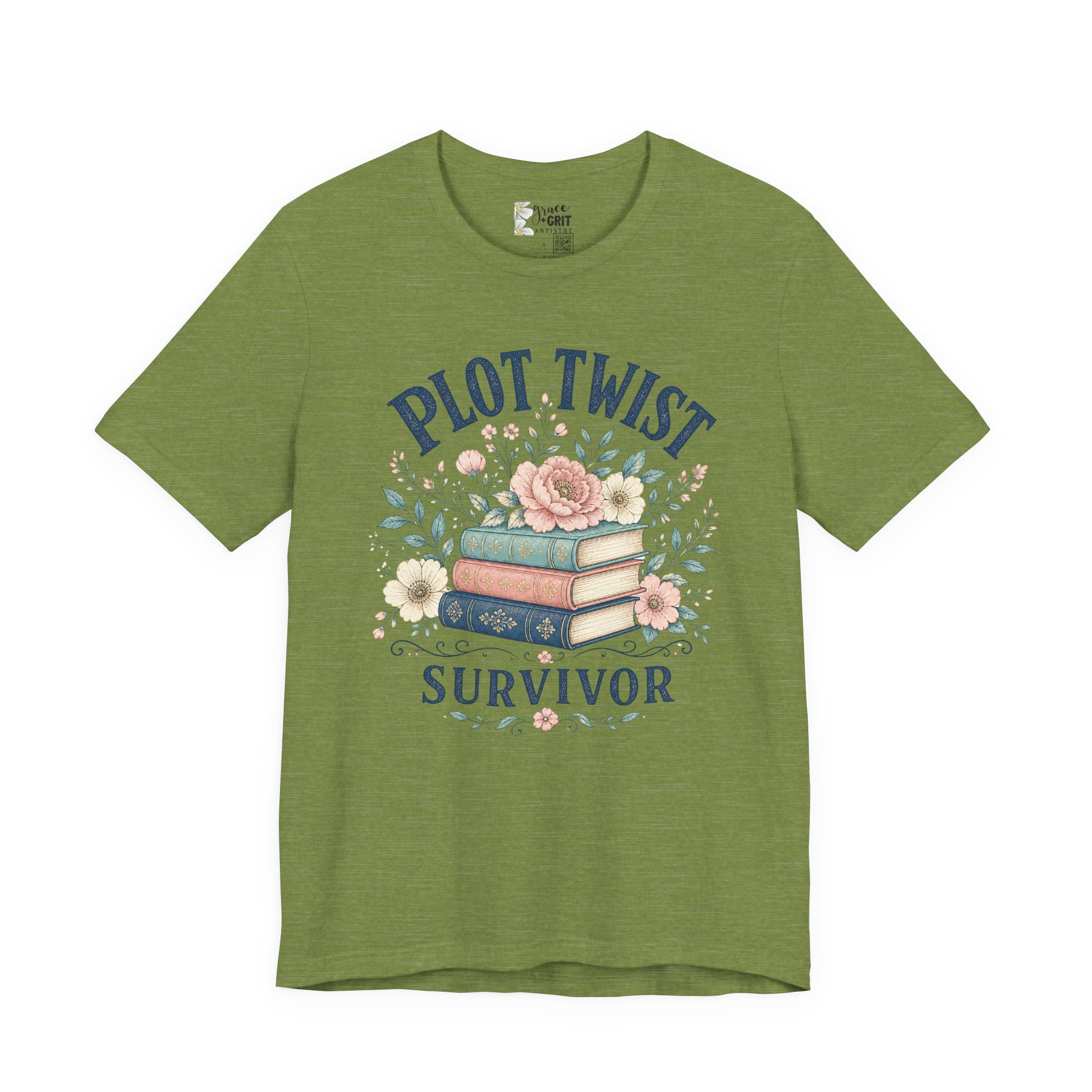 Plot Twist Survivor Tee — Floral Books Graphic T-Shirt for Book Lovers