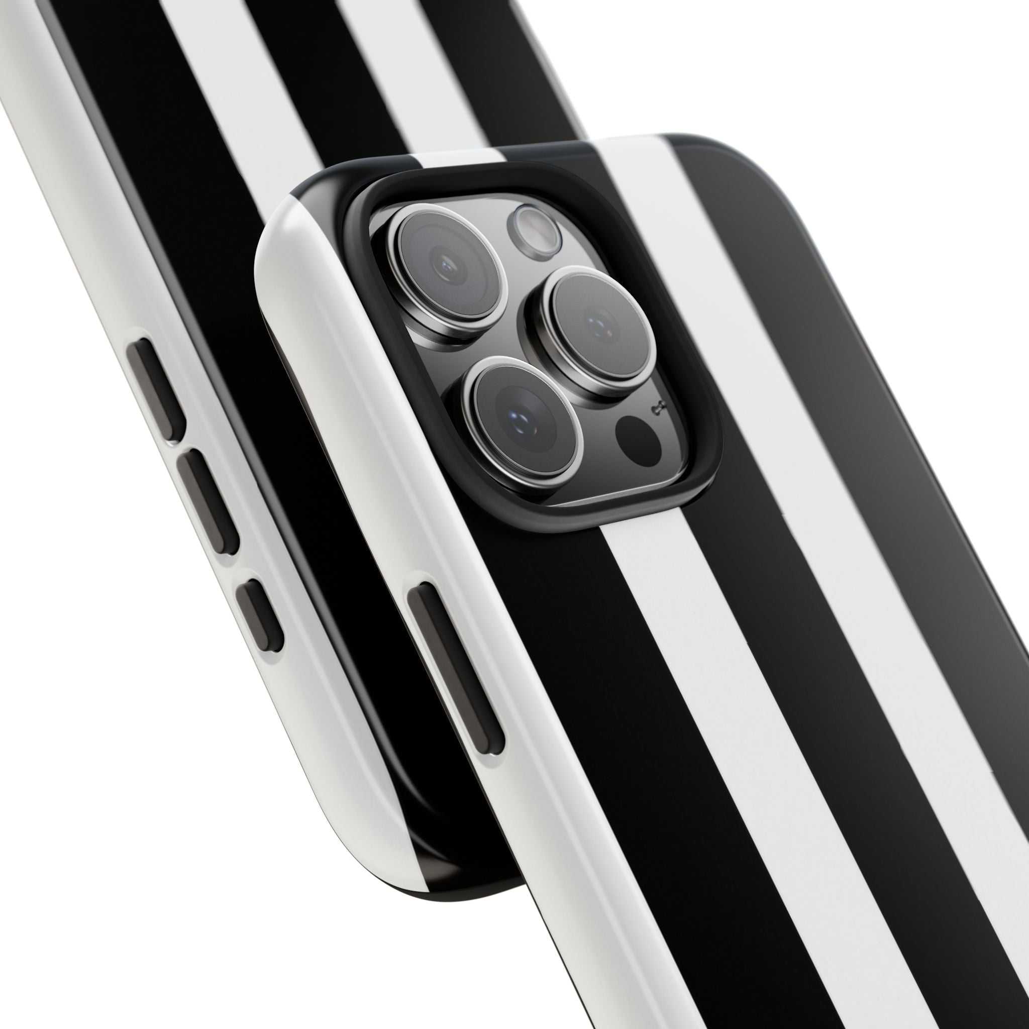 Black & White Bold Stripe Phone Case — Tough Protective Cover