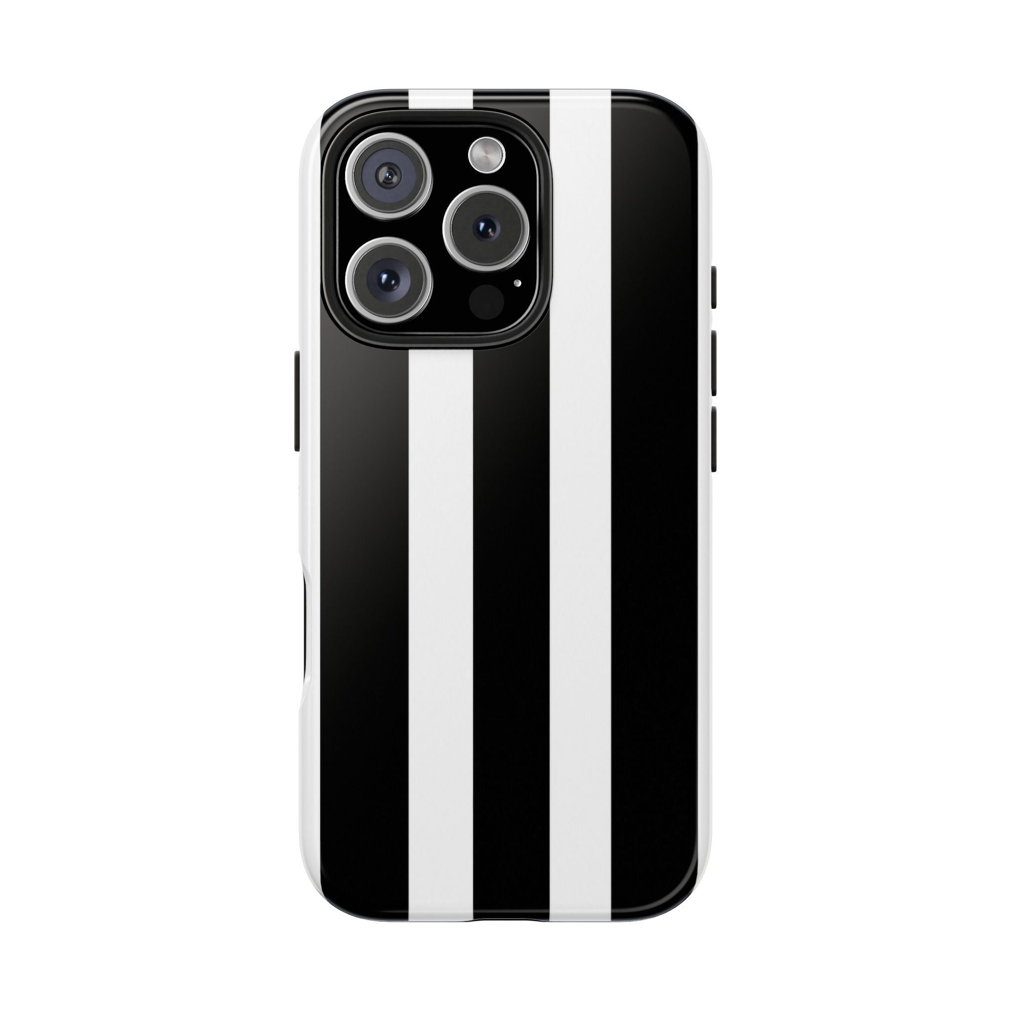 Black & White Bold Stripe Phone Case — Tough Protective Cover