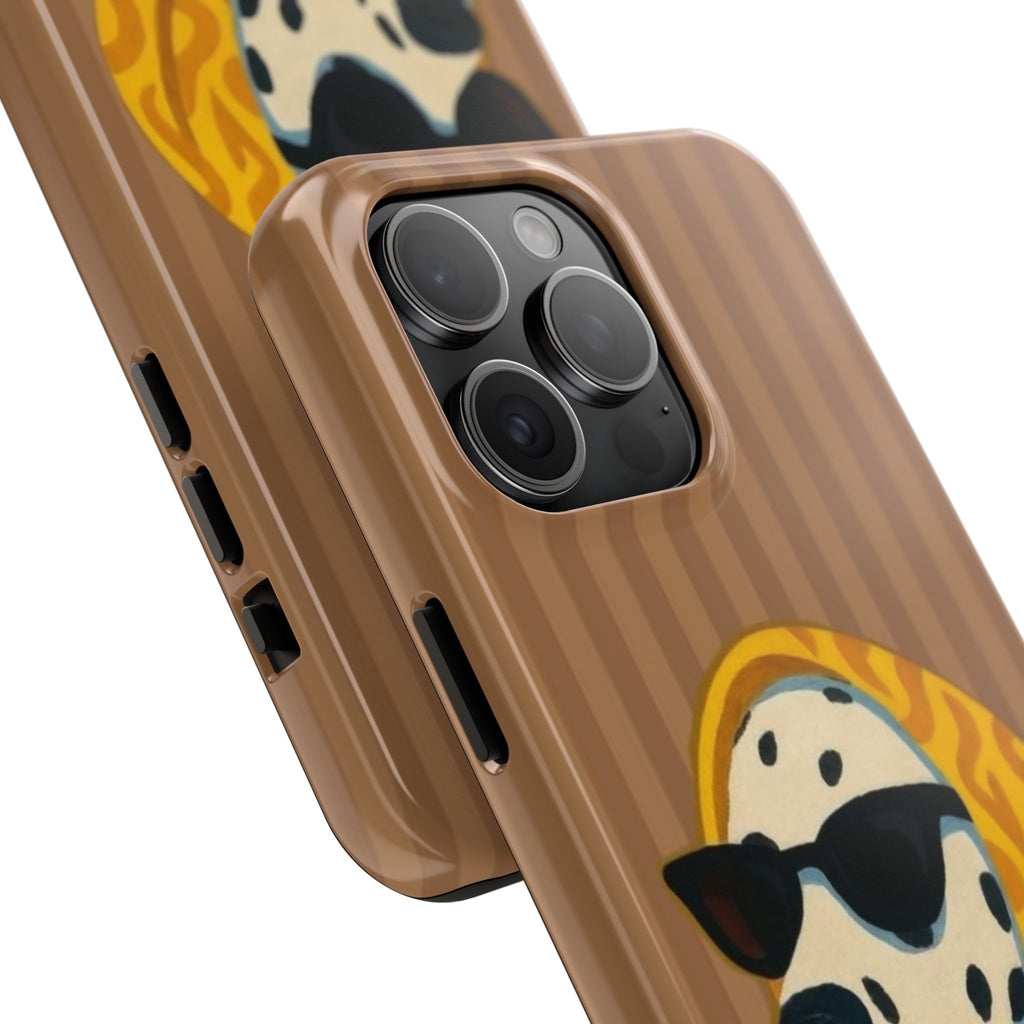 Dalmatian in Scarf Tough Phone Case — Retro Dog Print Protective Cover