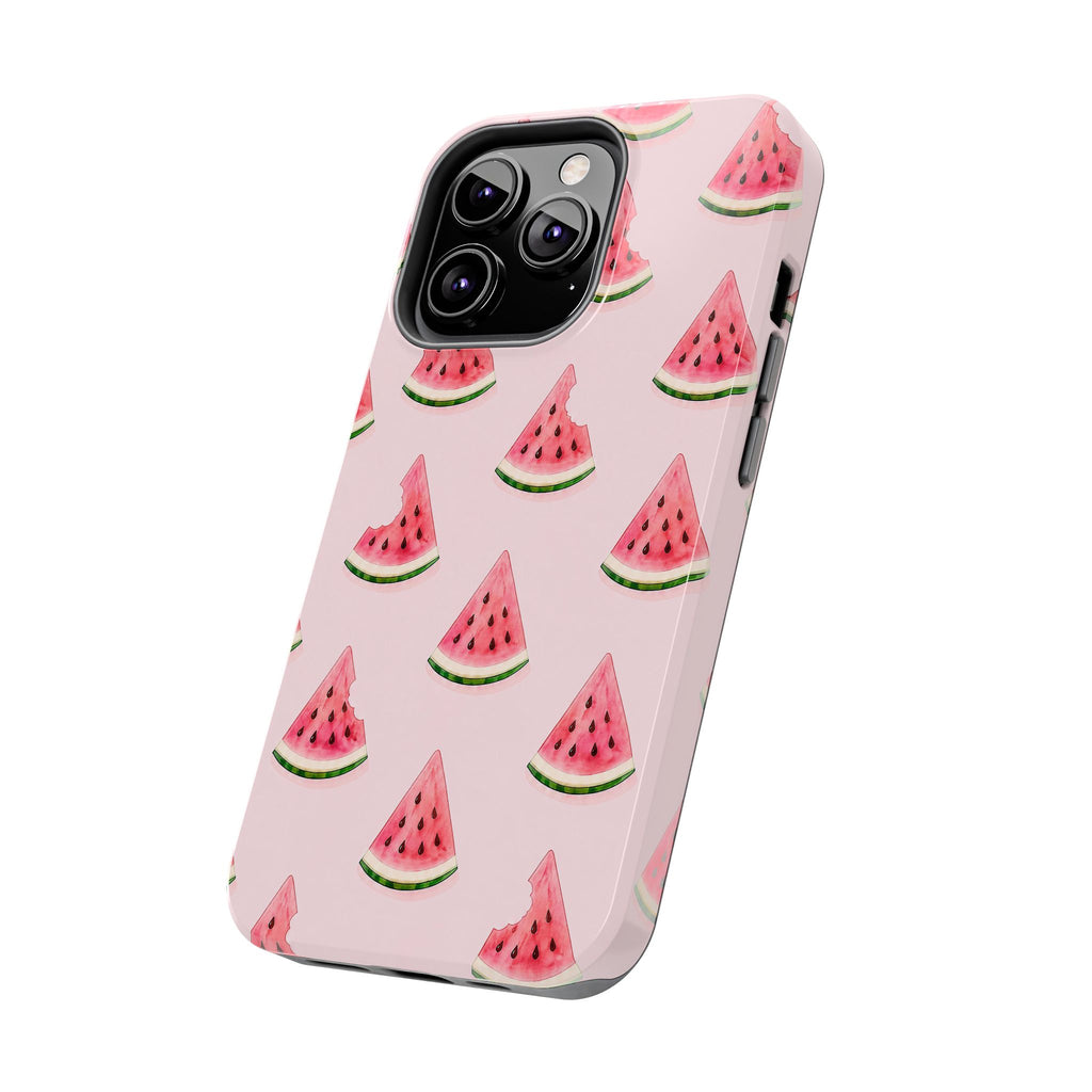 Watermelon Slice Tough Phone Case — Pink Fruit Pattern, Summer Phone Cover