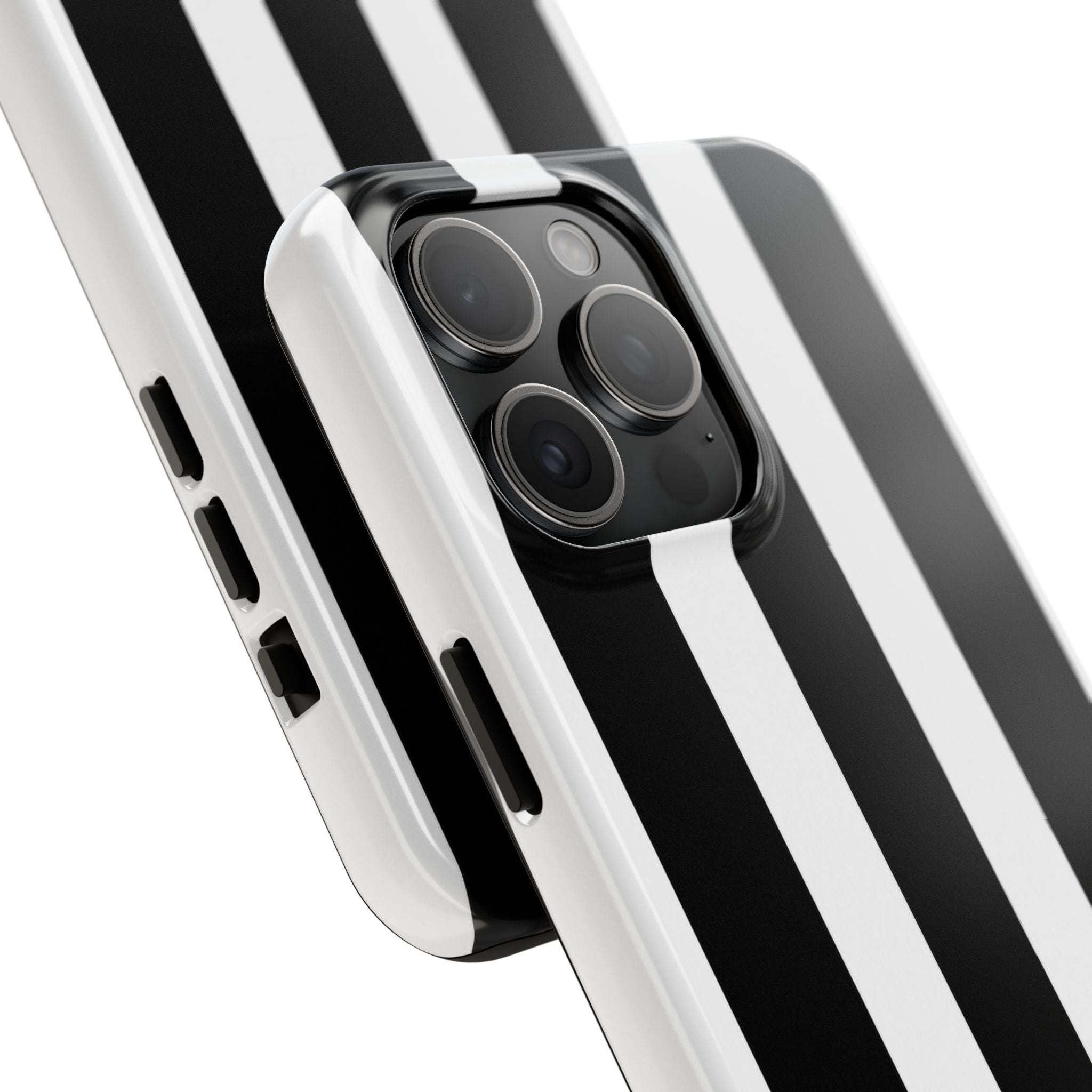 Black & White Bold Stripe Phone Case — Tough Protective Cover