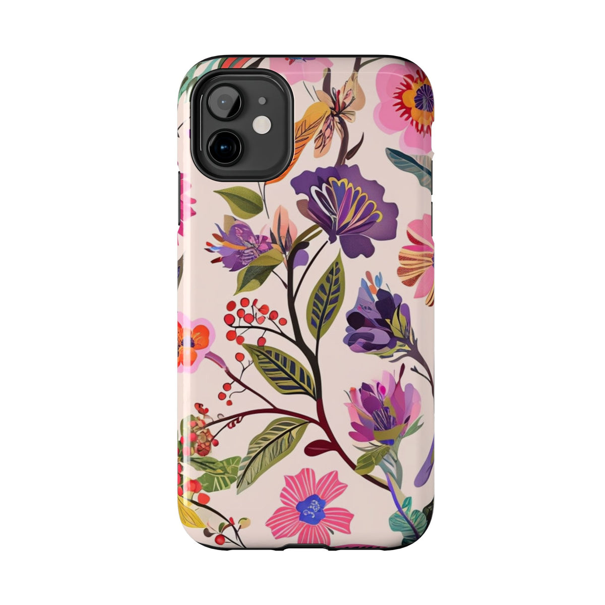 Floral Tough Phone Case – Colorful Botanical Flower Design