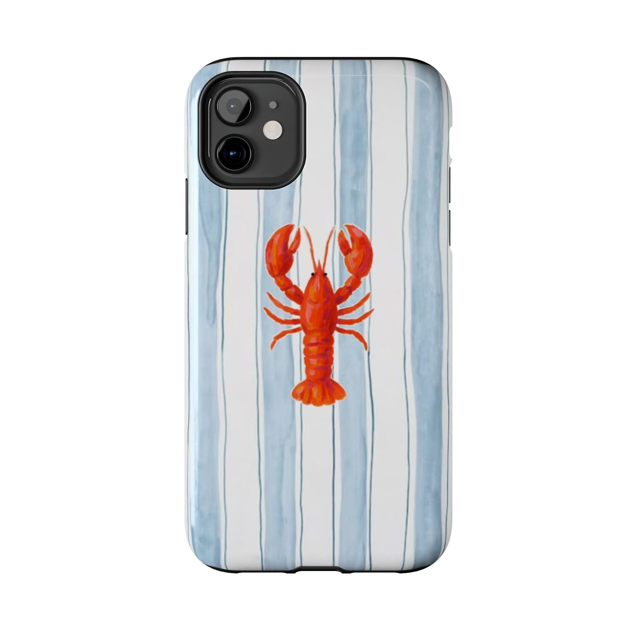 Lobster Stripe Tough Phone Case — Coastal Nautical Protective Cover