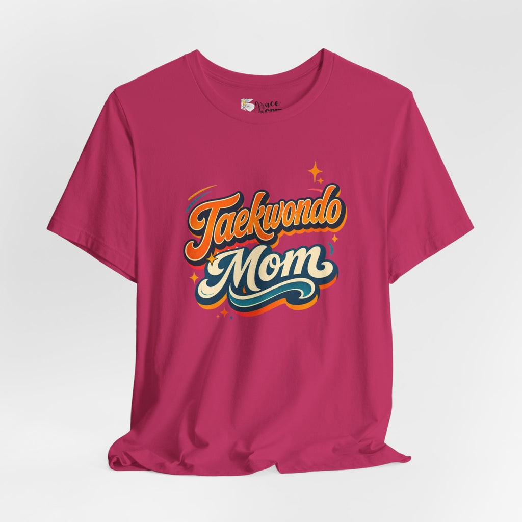 Taekwondo Mom T-Shirt | Retro Script Martial Arts Mom Tee