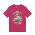Homeschool Mama T-Shirt – Colorful Stacked Books Design