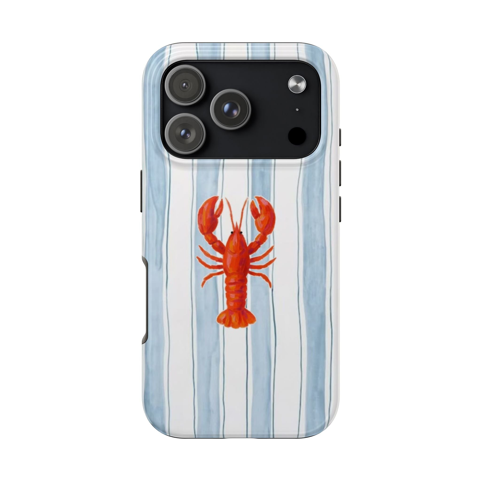 Lobster Stripe Tough Phone Case — Coastal Nautical Protective Cover