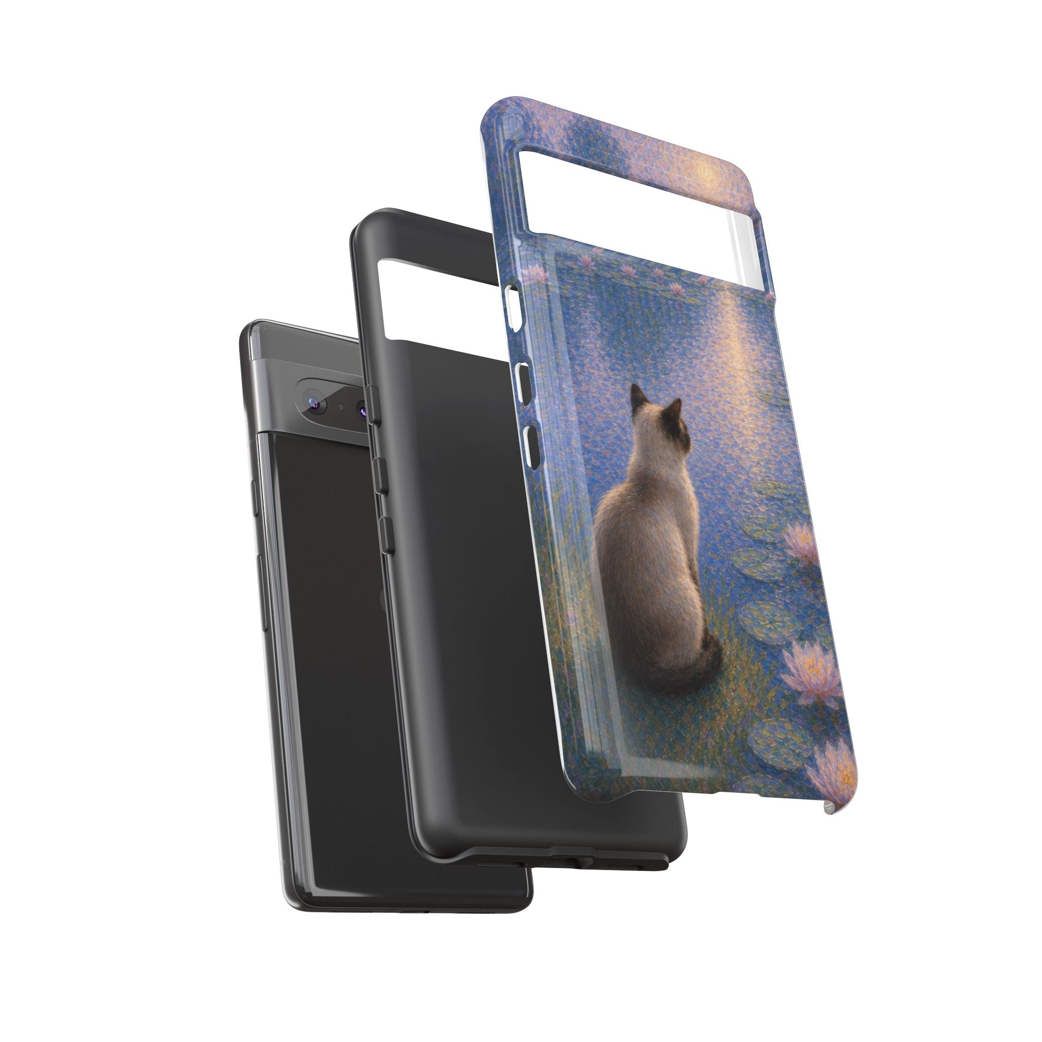 Cat Moonlight Phone Case — Serene Siamese by Lily Pond