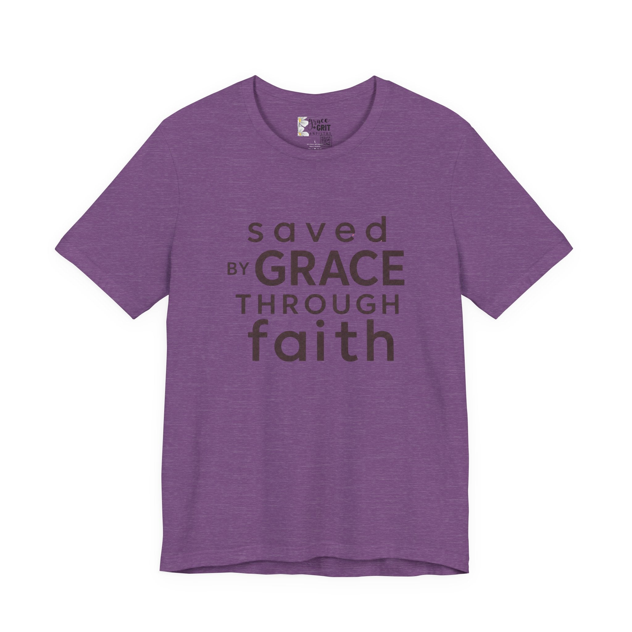 Saved by Grace Through Faith T-Shirt — Christian Faith Inspirational Tee